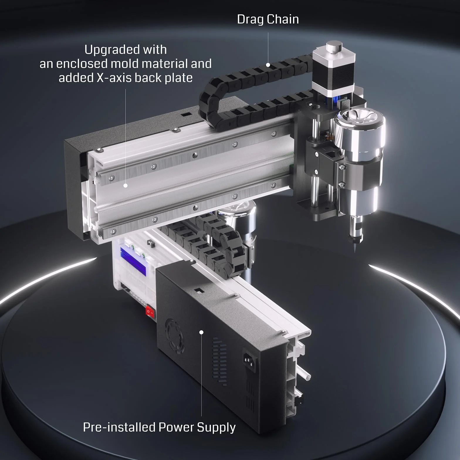 Genmitsu 3020-PRO MAX V2 Frezarka CNC do rzeźbienia metalu i innych, kontroler offline GRBL z wyłącznikami krańcowymi i zatrzymaniem awaryjnym, efektywny obszar roboczy XYZ 300 x 205 x 78 mm