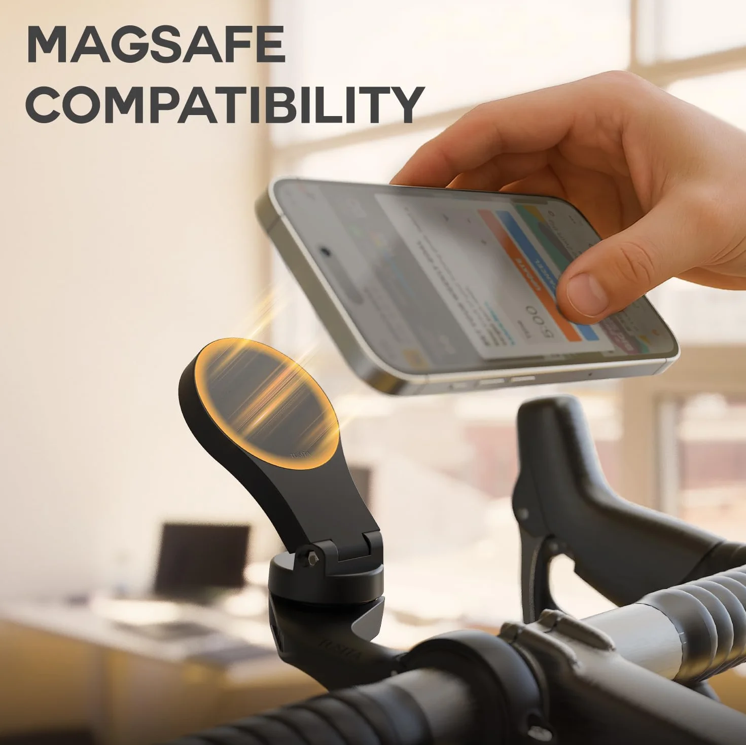 TUSITA Uchwyt Telefonu Rowerowy Adapter MagSafe Kompatybilny z Garmin