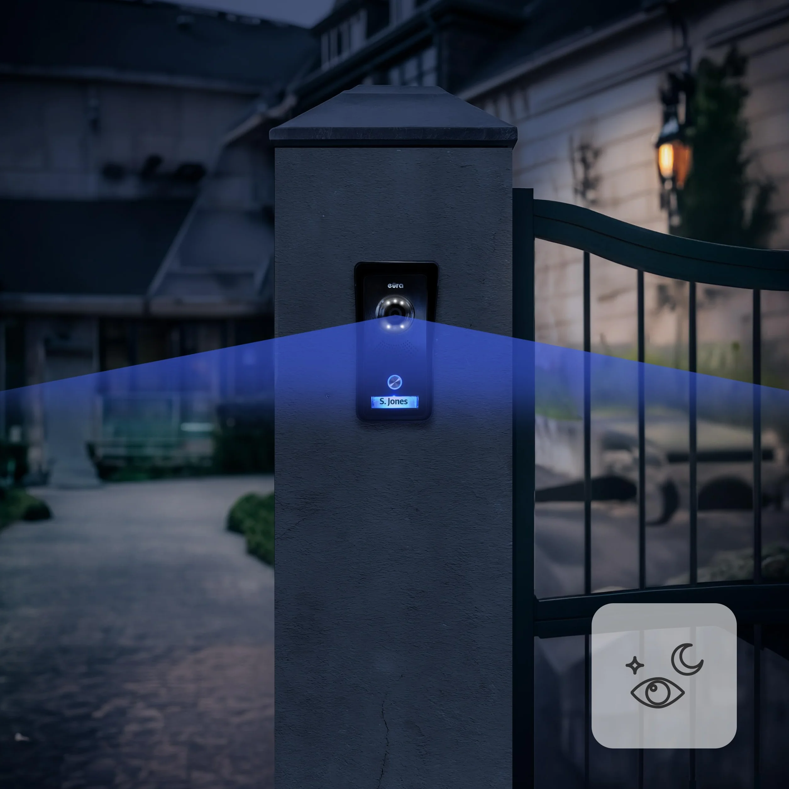 Eura VDP-76A3 Alpha wideodomofon 4-przewodowy, kolorowy monitor 7", RFID, pamięć obrazu, 2 wejścia, biały