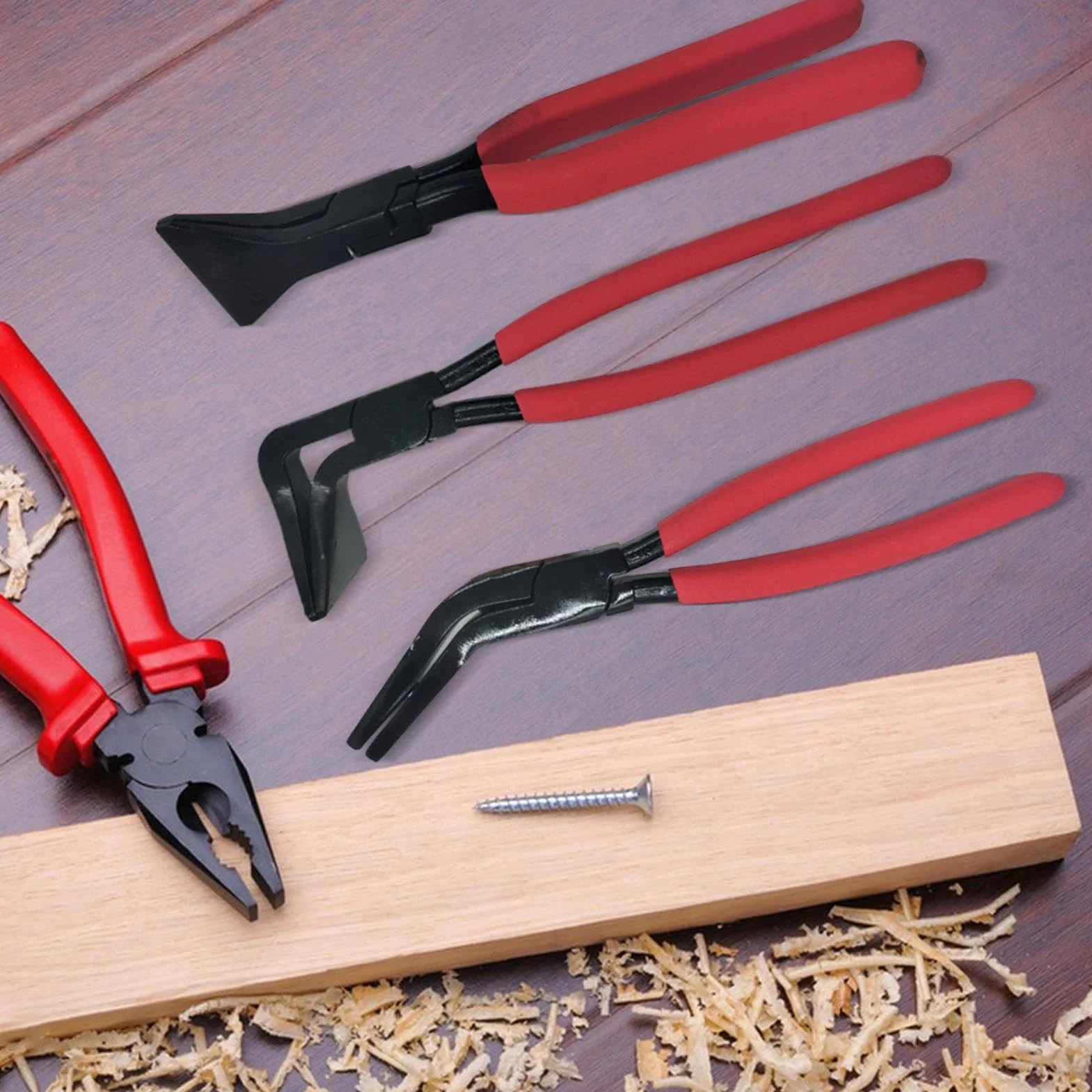 Zestaw Cęgów Blacharskich 3 Sztuki Ręczne Narzędzie do Gięcia i Łączenia | Ergonomiczne Cęgi Do Zaginania Metalu do Prac Domowych Samochodowych Hydraulicznych i