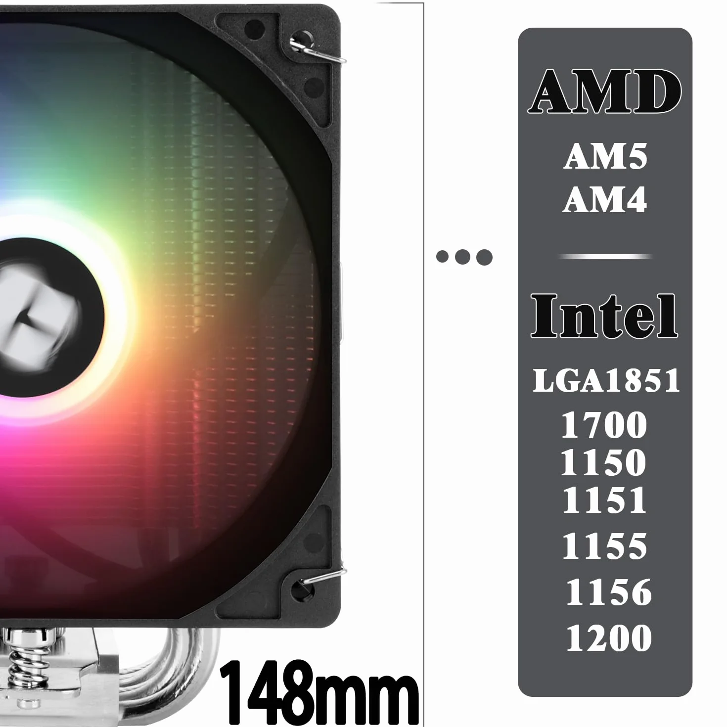 Thermalright Burst Assassin 120 SE ARGB chłodzenie procesora 6 rurek ciepła 120mm wentylator PWM 148mm AMD AM4 AM5 Intel LGA1851/1700/115x/1200