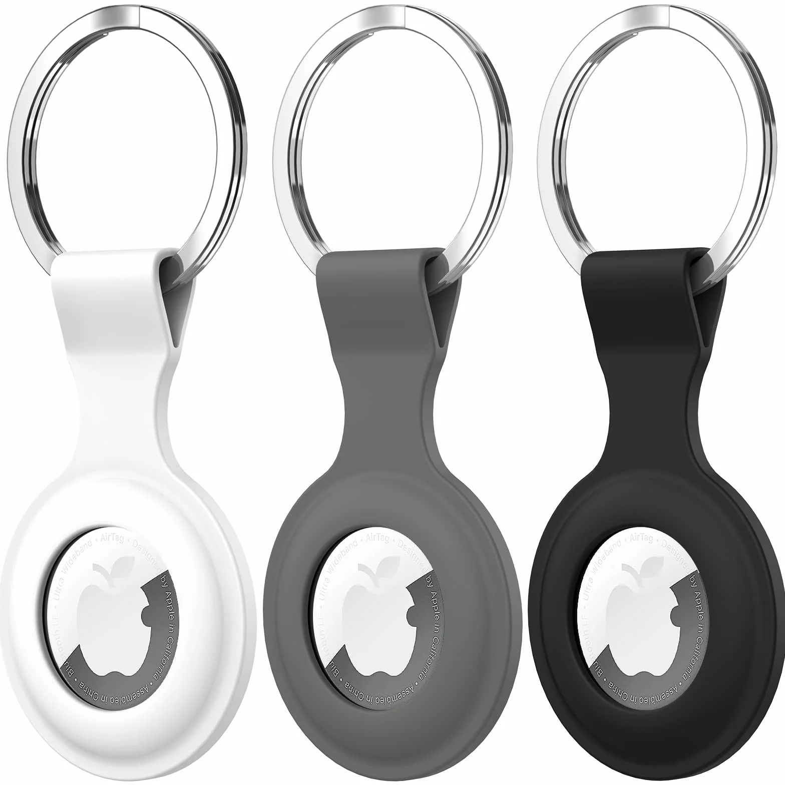 Diruite 3-Pack Brelok do Apple AirTag Protective Case Wisiorek,Locator Tracker Cover Pokrywa Ochronna Locator Keychain do Apple AirTag Case Brelok Kluczy