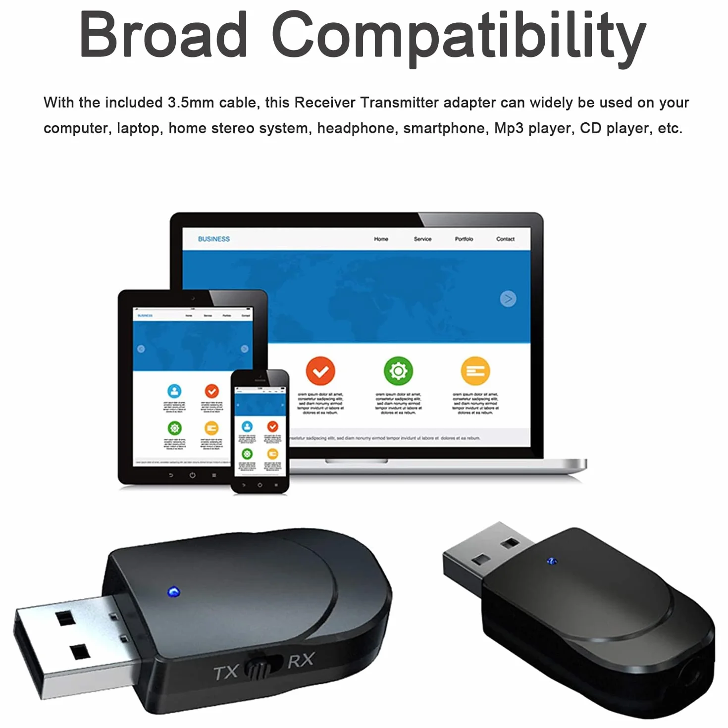 Adapter Bluetooth 5.0 USB 2 w 1 nadajnik z 3,5 mm AUX zasięg 10 m