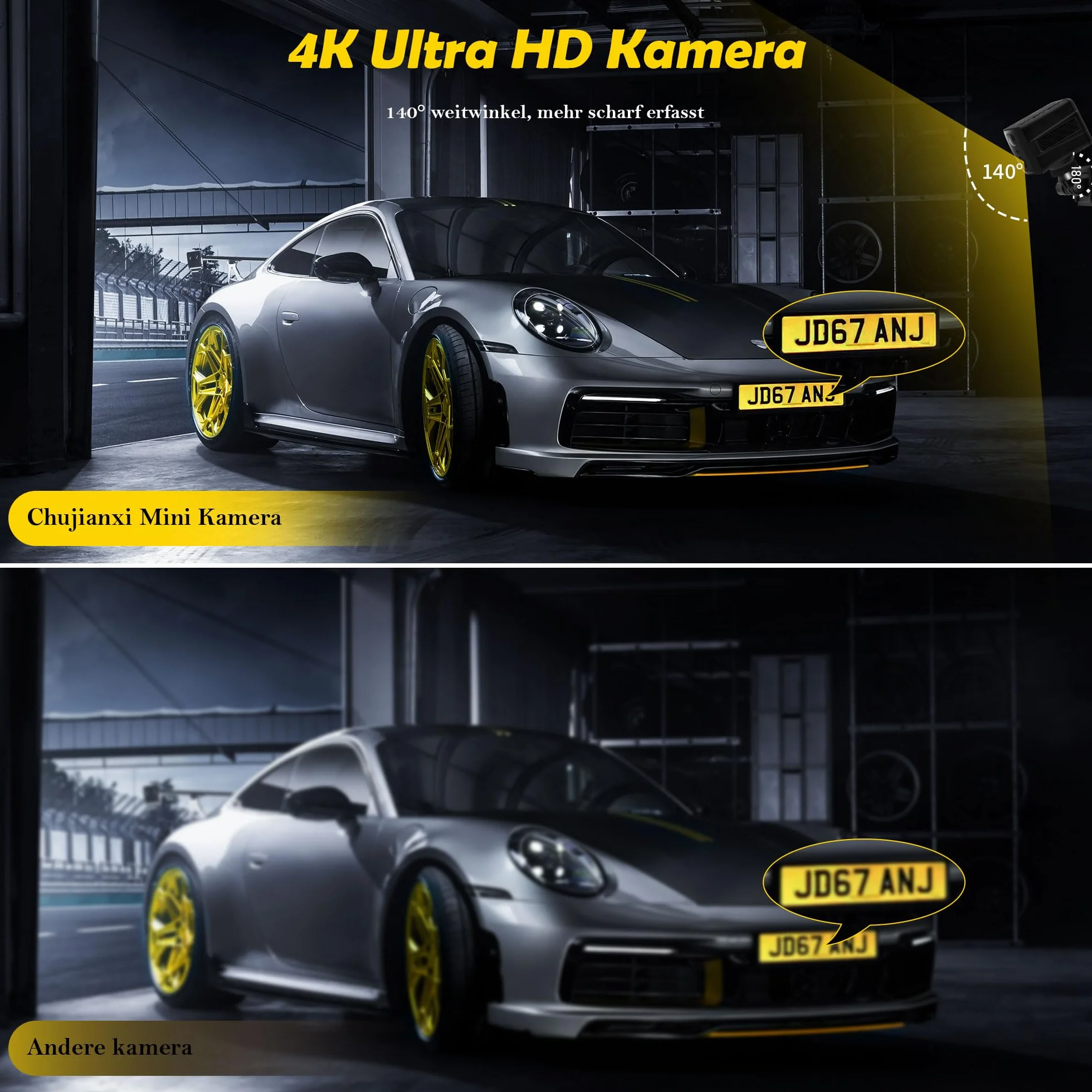 Mini Kamera 4K WLAN z Czujnikiem Ruchu, 3000 mAh, Transmisja na Żywo