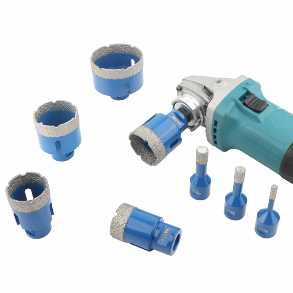 Wiertła lutowane na sucho 6mm-68mm Gwint M14 Lutowane wiertło diamentowe na sucho Otwornica Płytka ceramiczna Granit Marmur Narzędzia do otwierania otworów, 45MM