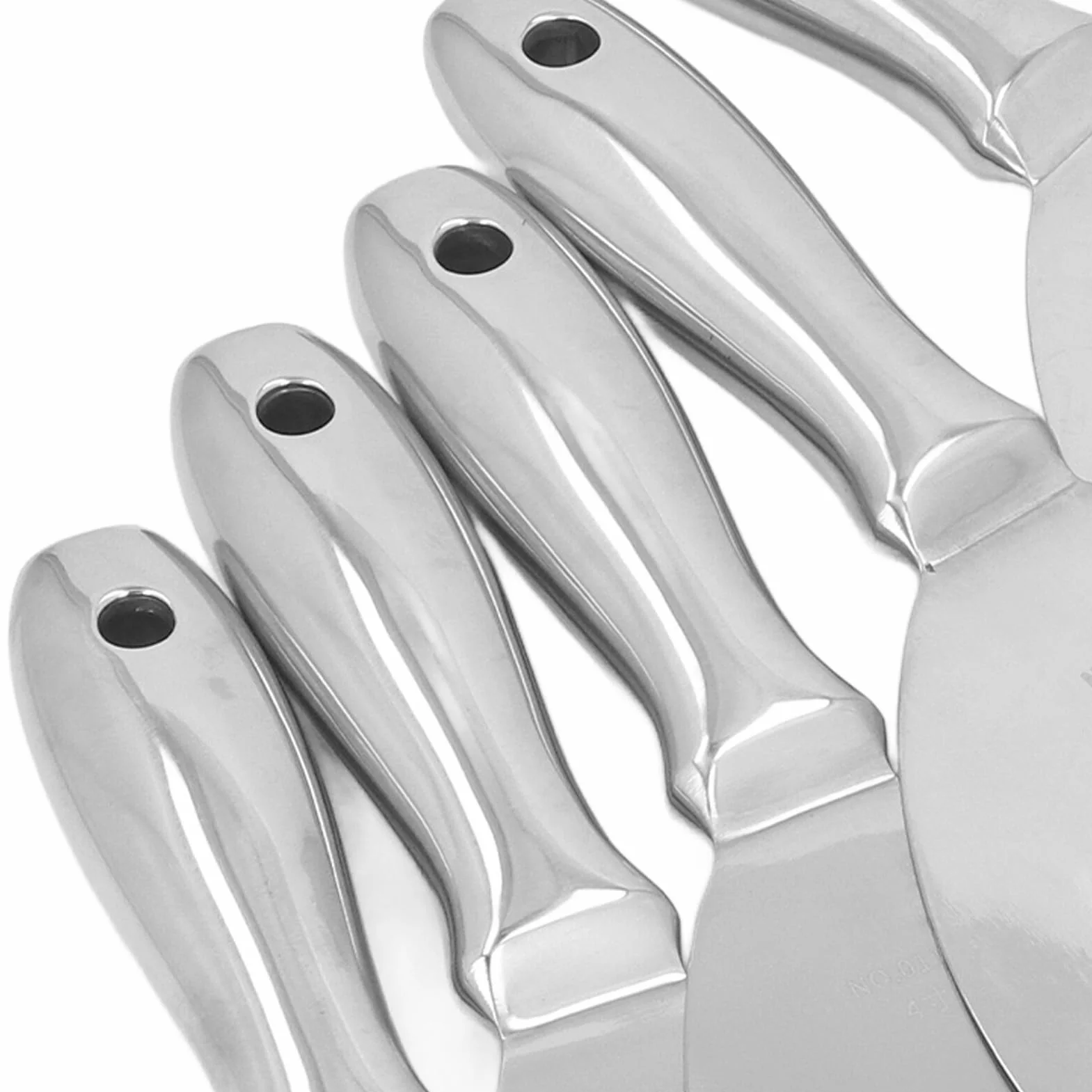 LiebeWH Zestaw Skrobaków do Szpachli ze Stali Nierdzewnej Zestaw Skrobaków do Szpachli Metalowych o średnicy od 2 Cali 6 Cali 5 Rozmiarów Czyszczenia Fug Gipsowych Naprawa łat ściennych z torbą