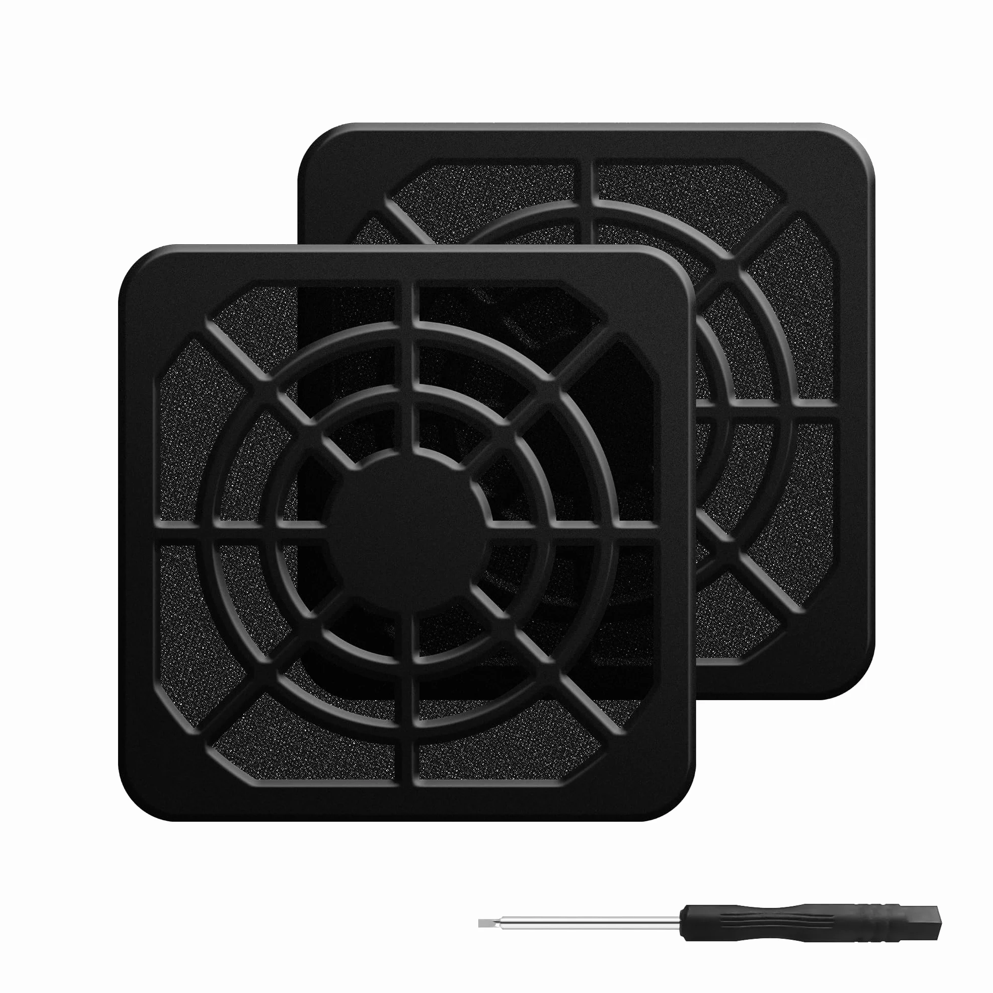 Wentylator obudowy PC, filtr przeciwpyłowy, obudowa PC, filtr przeciwpyłowy, osłona siatki, 40 mm, pyłoszczelna ochrona przed kurzem, osłona grilla ze śrubami – czarny (4 cm)