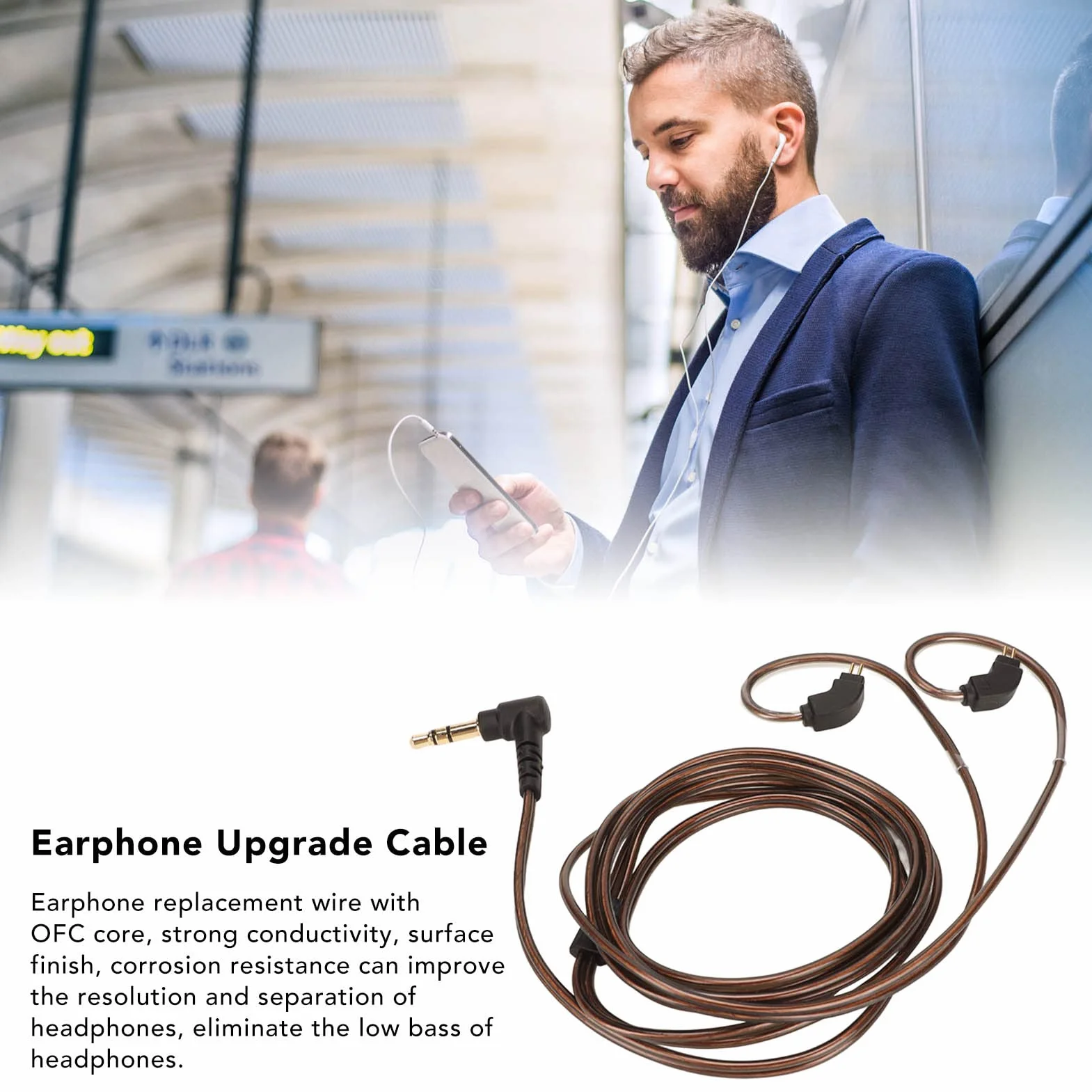 Kabel Słuchawkowy 2Pin 0.78mm 120cm Miedź Beztlenowa do AS10 AS06 ZST ZS3 ZS4 ZS5