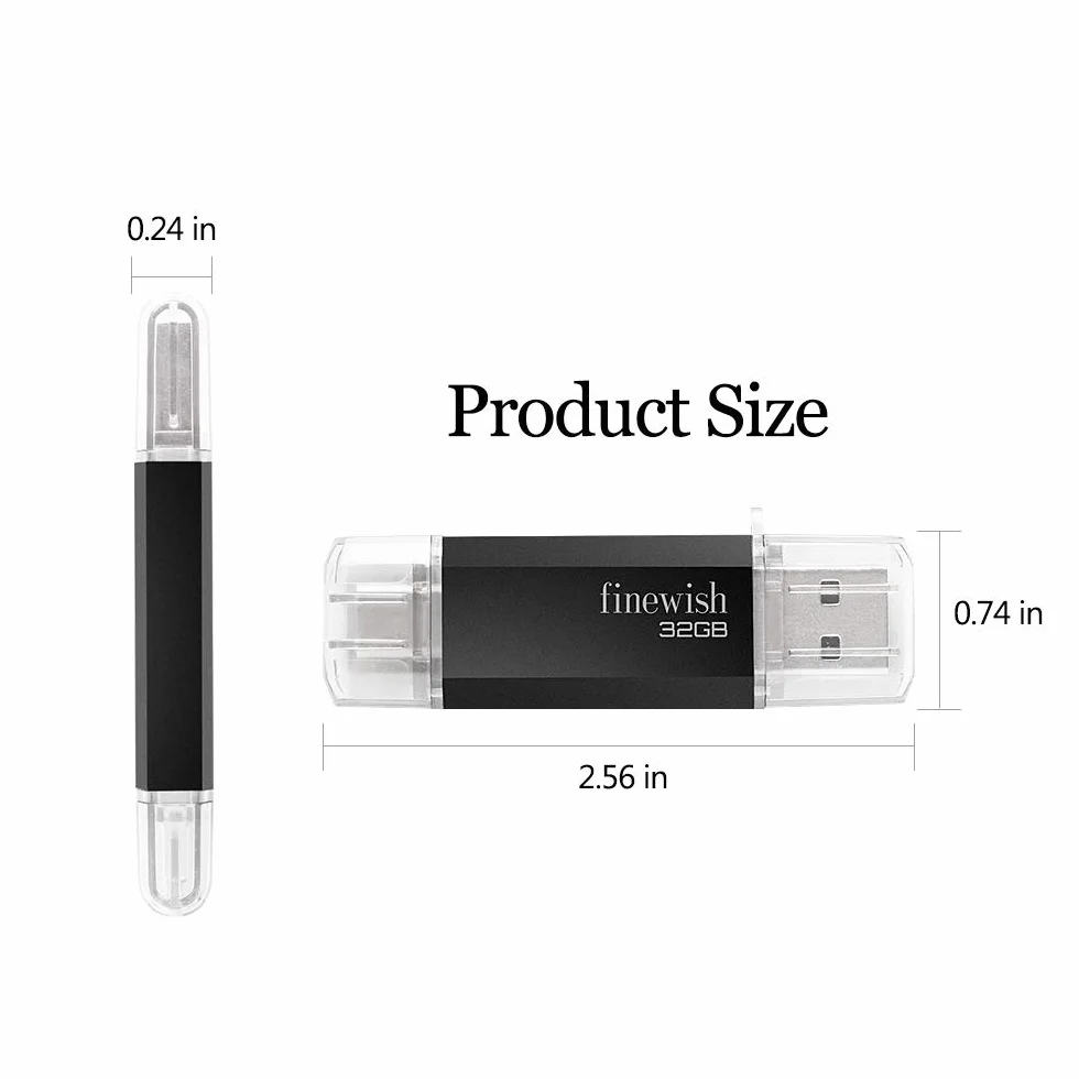 HAODIUSB88 USB Typu C 32 GB 2 w 1 OTG Pamięć Przenośna Czarny