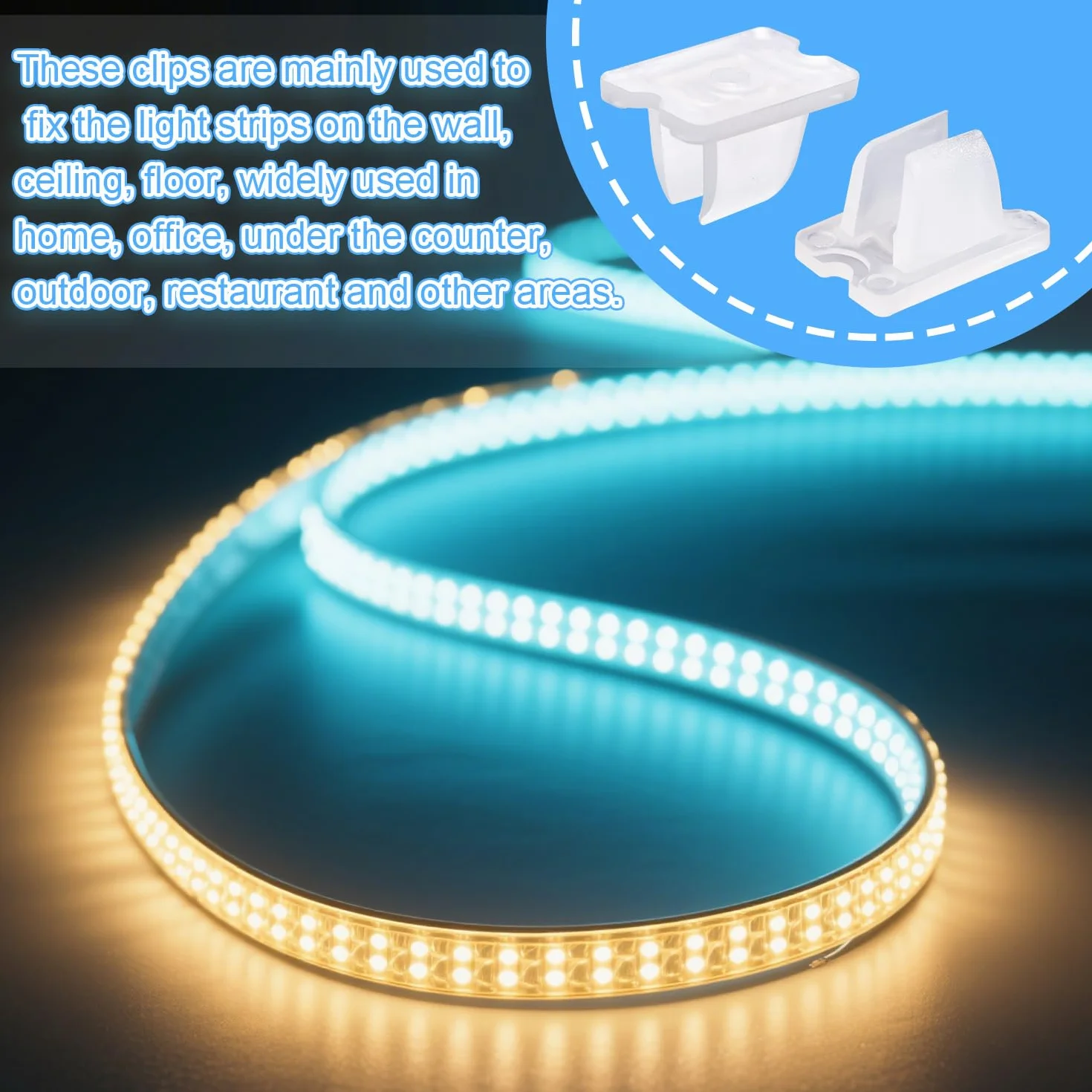 lasuroa 40szt Klipsów Montażowych do Pasków Świetlnych LED, Zaciski Mocujące Śrubami Uchwyty Montażowe Pasków Neonowych i LED Średnicy od 5mm do 6mm Idealne Projektów Oświetleniowych w Domu i DIY