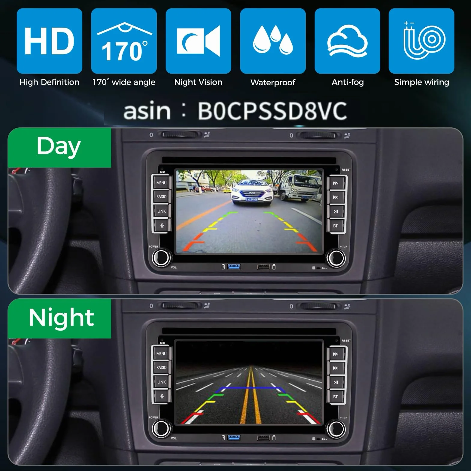 Radio samochodowe Plug & Play RCD330 z CarPlay Android Auto Bluetooth FM do VW Golf 5 6 Passat Jetta Polo