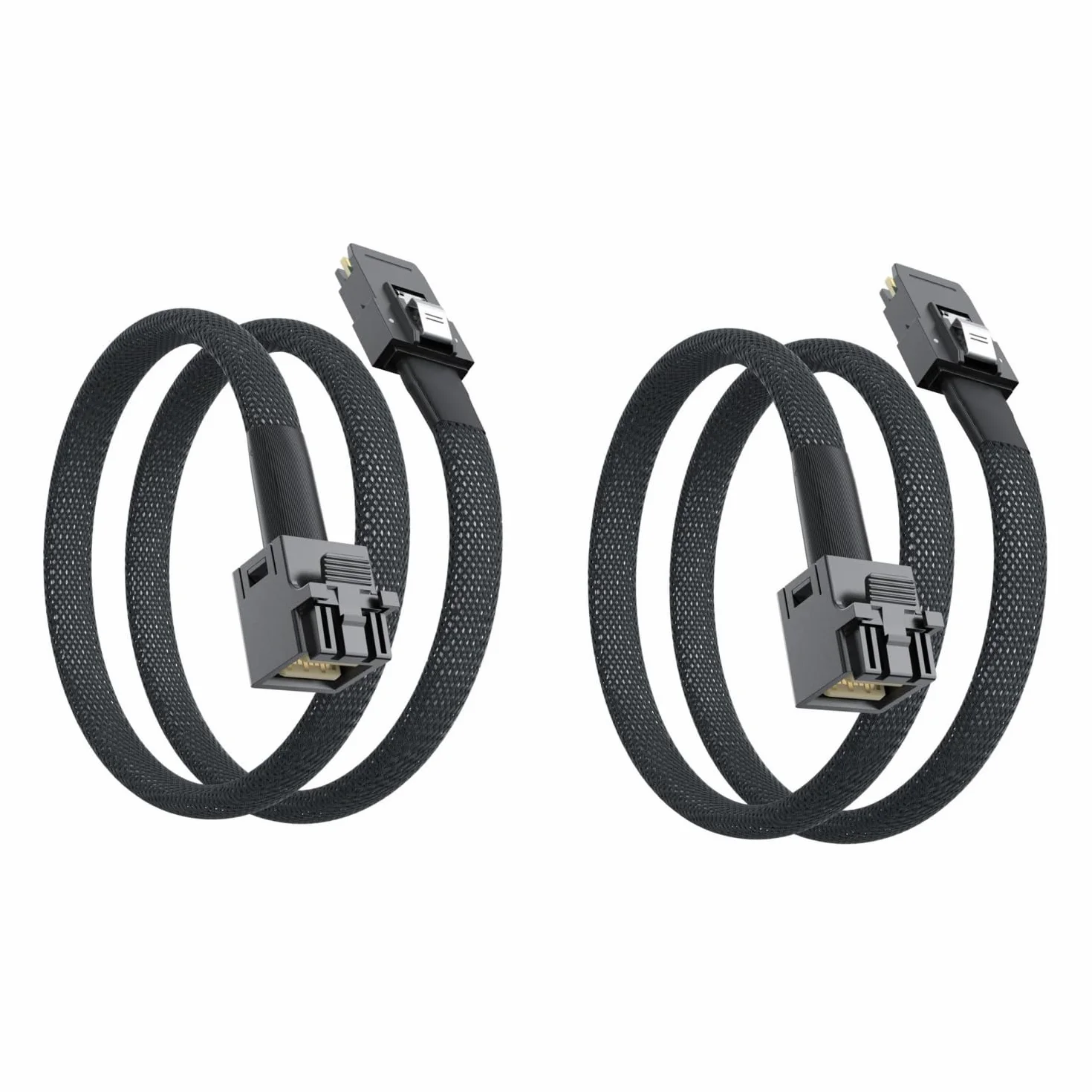 ipolex Mini SAS HD SFF-8643 do Mini SAS SFF-8087 kabel wewnętrzny 0,8m 2-pak