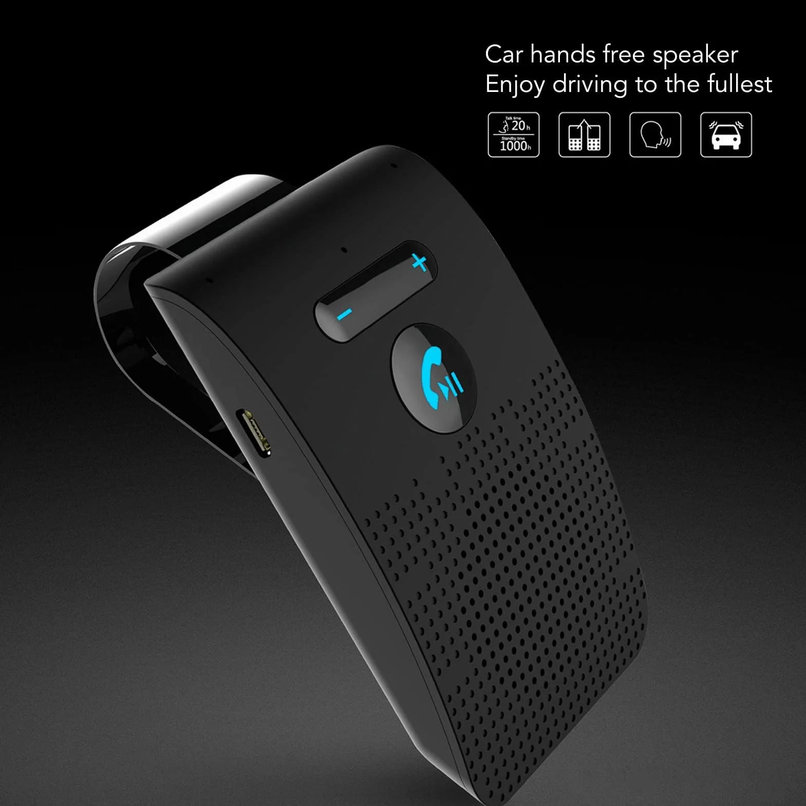 Zestaw Głośnomówiący Bluetooth 5.0 Samochodowy Głośnik z Podwójnym Połączeniem