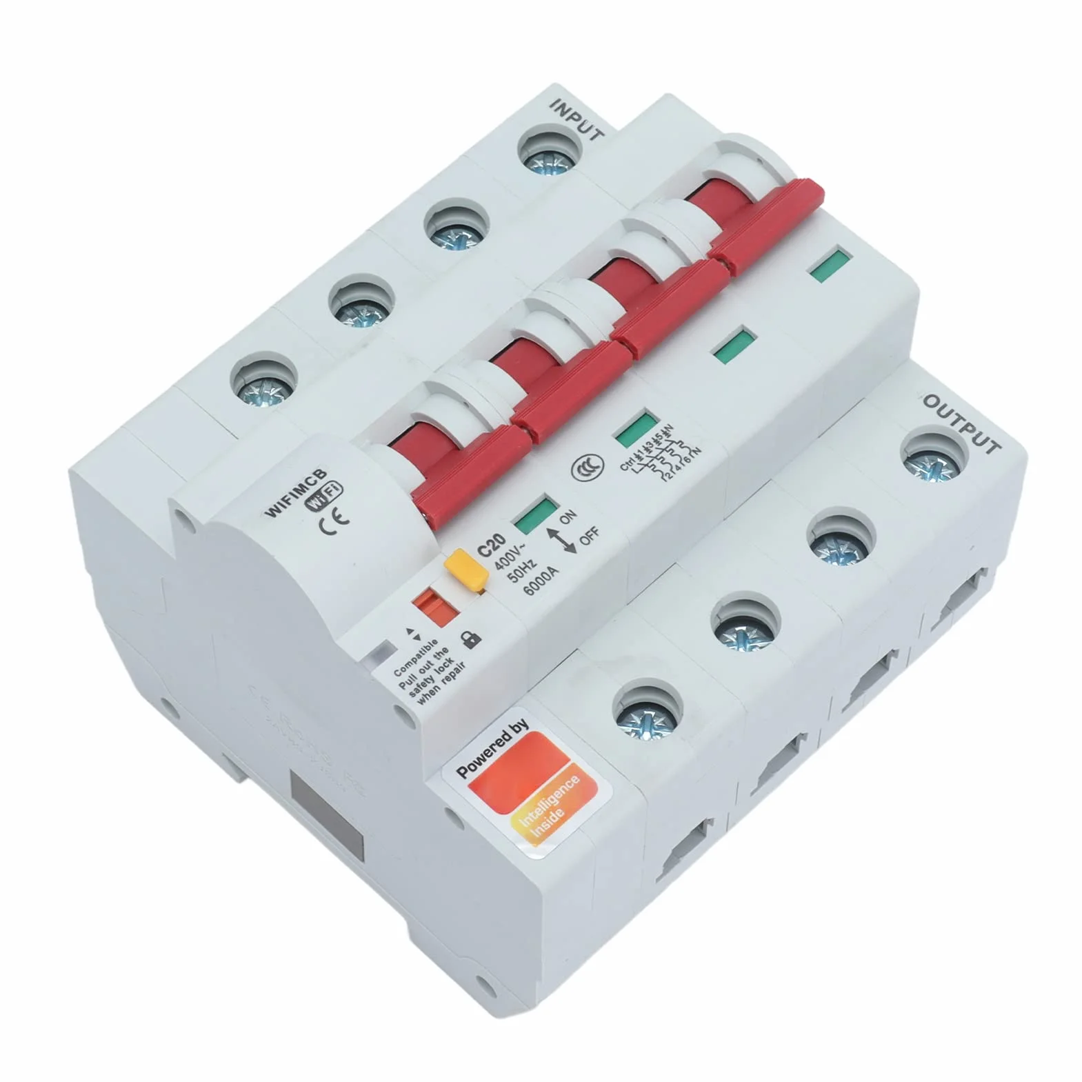 Inteligentny Wyłącznik WiFi 4-polowy z Zdalnym Sterowaniem i Blokadą Bezpieczeństwa AC 400V 20A dla Systemu Smart Home
