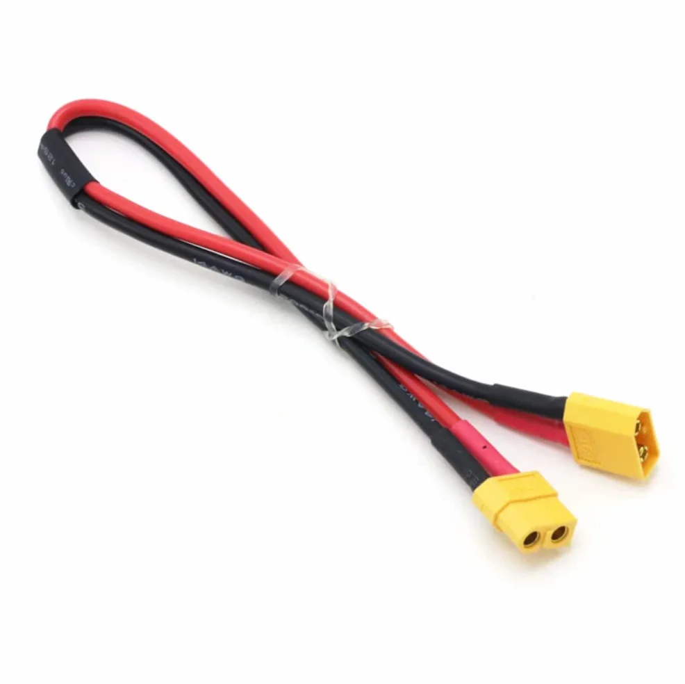 Przedłużacz XT60 męski na żeński 20 cm 14AWG złoty kabel do akumulatora Lipo