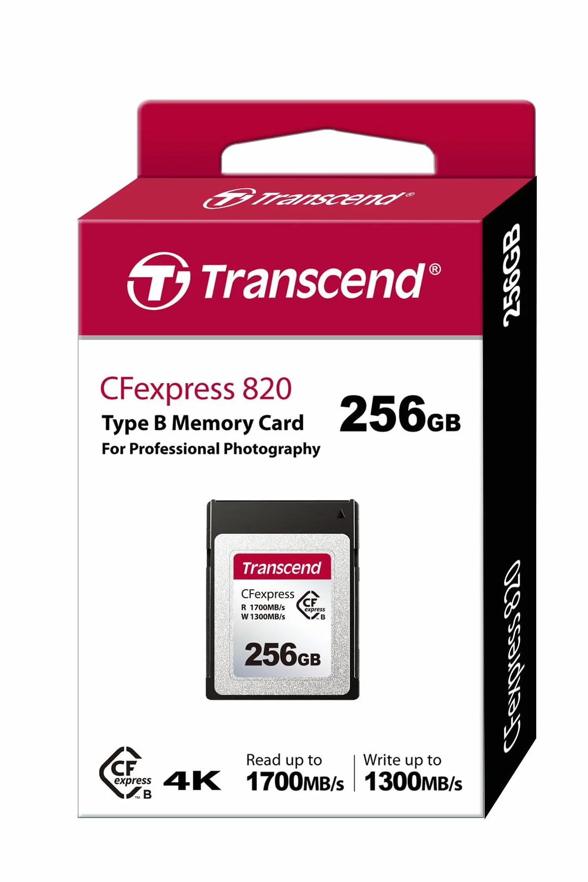 Transcend CFexpress karta pamięci typu B TS256GCFE820, prędkość odczytu/zapisu do 1700 MB/s lub 1300 MB/s