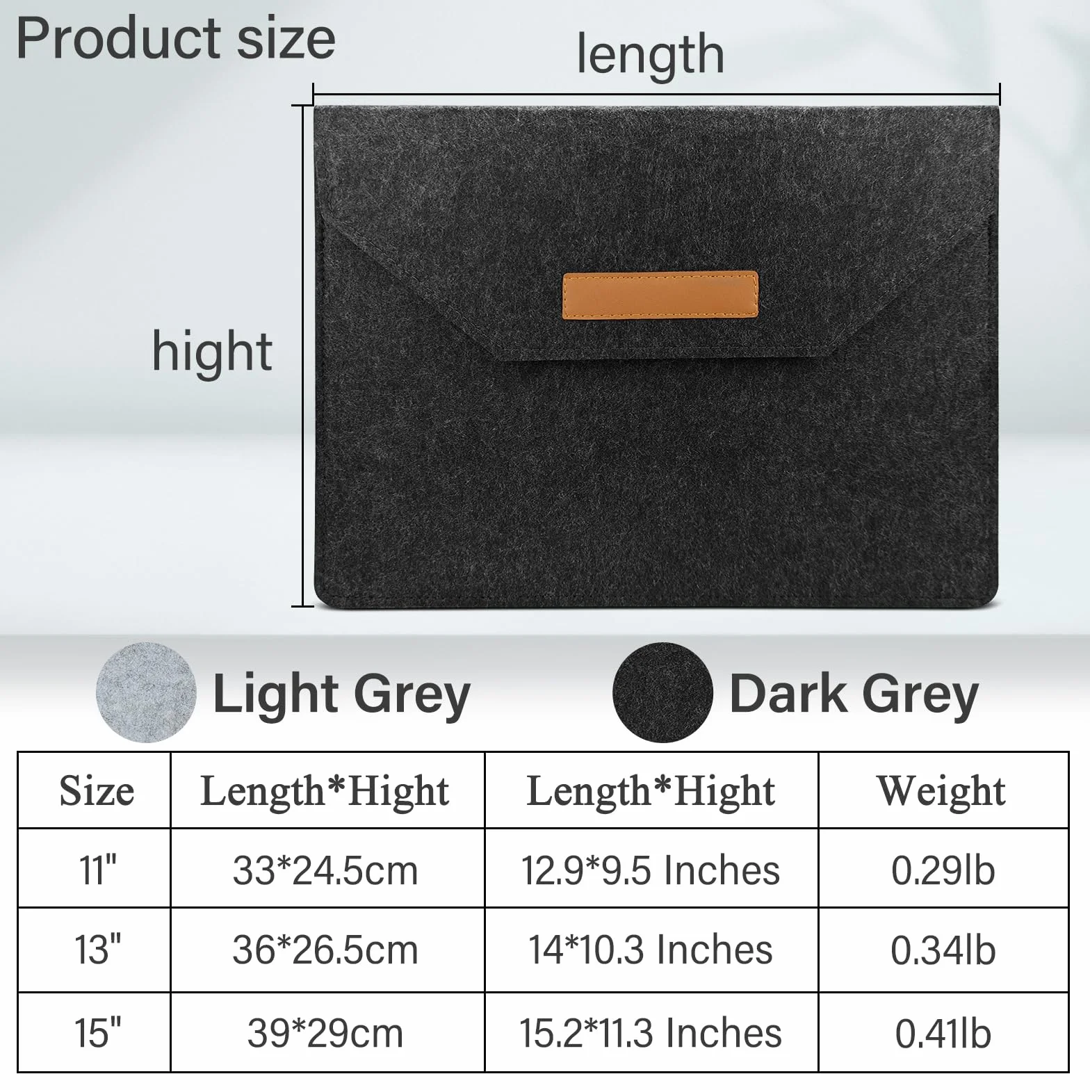 AfitLulu Filcowe etui na laptopa 13" ochronne na MacBook ultracienka torba na tablet czarne