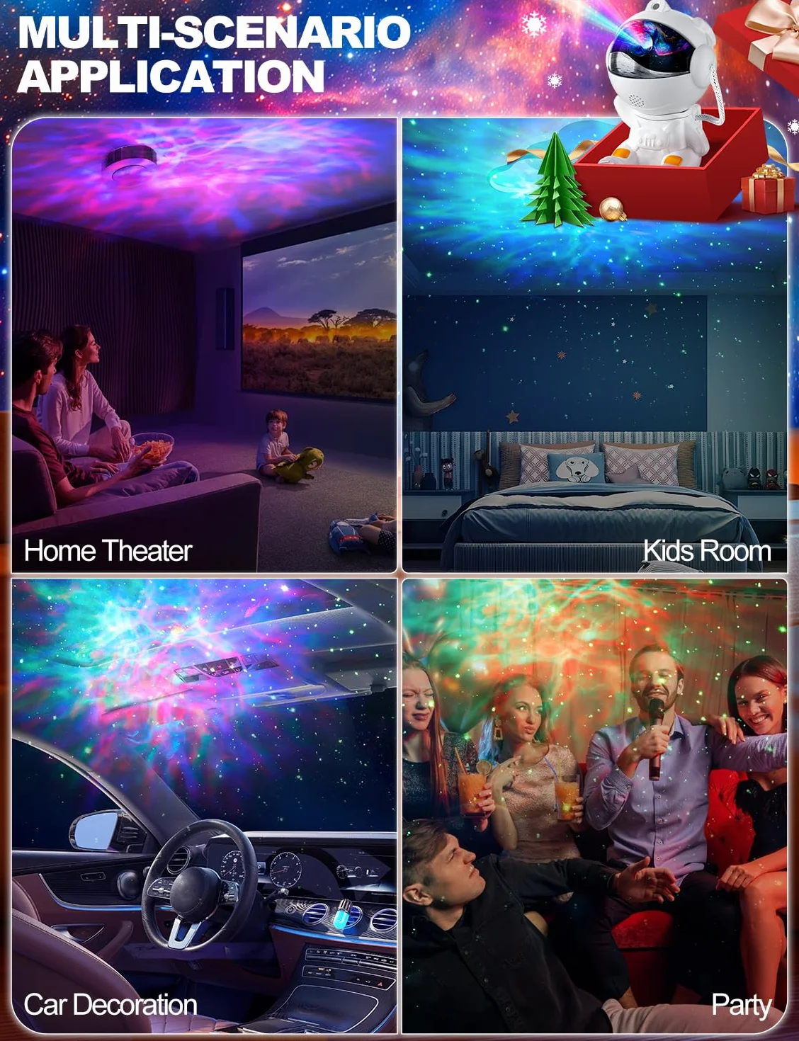 Astronaut Galaxy Star Projektor LED Star Night Light 360° Projektor HD Nebula Z Pilotem Nadaje się do dekoracji estetyki, przyjęć domowych, sypialni