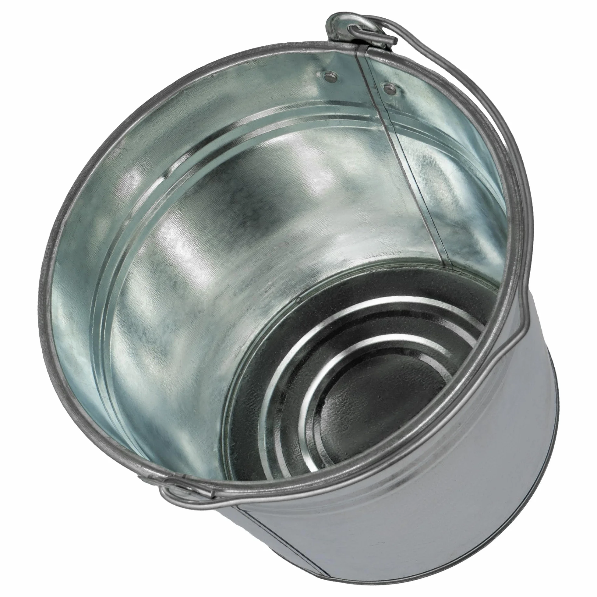 Wiadro metalowe 5L ocynkowane mocne gospodarcze z Uchwytem Wiaderko do Prac budowlanych, Ogrodu, Gospodarstwa solidne Ocynk srebrne