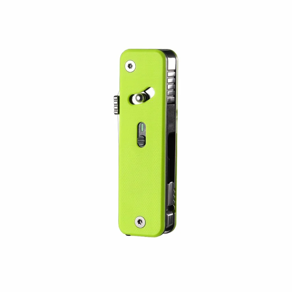 ROXON S503G Flex Companion Tool, modułowe narzędzie kieszonkowe, wstępnie zainstalowane z 8 niezbędnymi narzędziami (śrubokręt 1/4", ostrze D2, śrubokręt, piła stożkowa, nożyce itp.) (kolor neonowy)