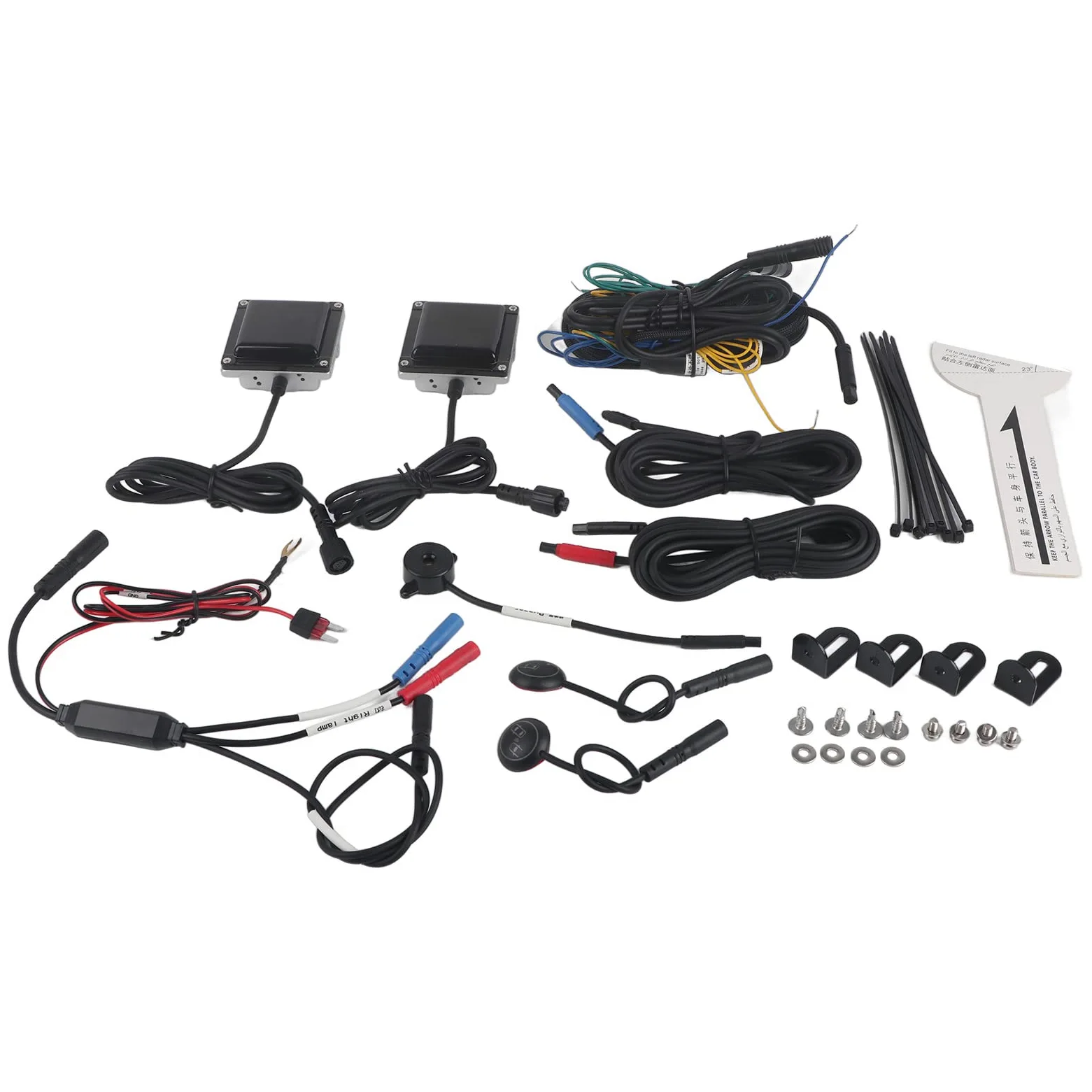 Astibym System Wykrywania Martwego 12V IP67 Zasięg Wykrywania 15M | Obudowa ABS, Alarm Dźwiękowy LED, Mgła Deszczowa do Użytku Nocnego, Uniwersalne Pojazdy 12 V, Monitor BSD, Czujnik Martwego