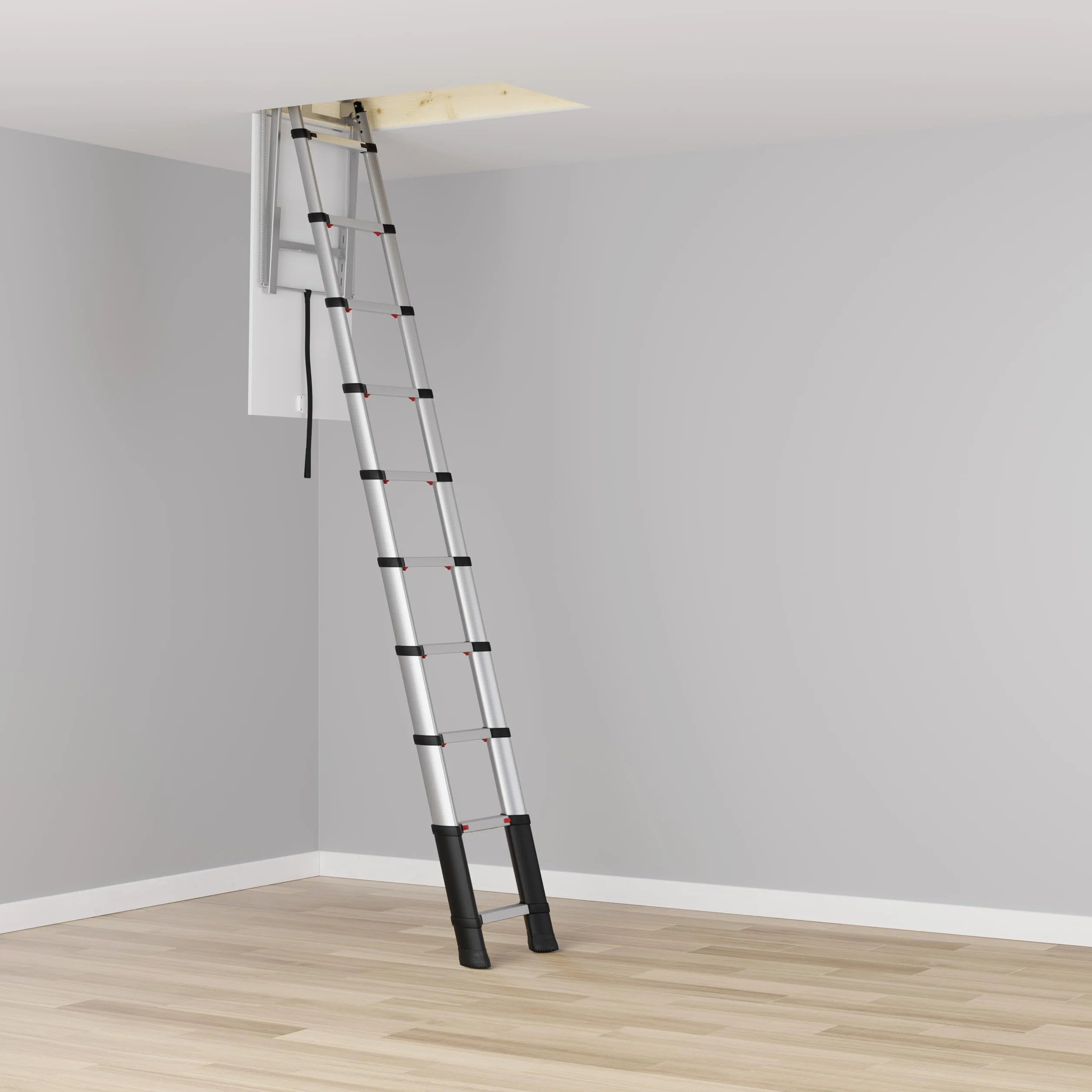 Drabina strychowa 2,95 m firmy TELESTEPS I Wyprodukowano w Szwecji I Loft Line I Kompaktowa drabina wysokiej jakości z opatentowaną konstrukcją klasy premium I EN 14975 I 72527-541