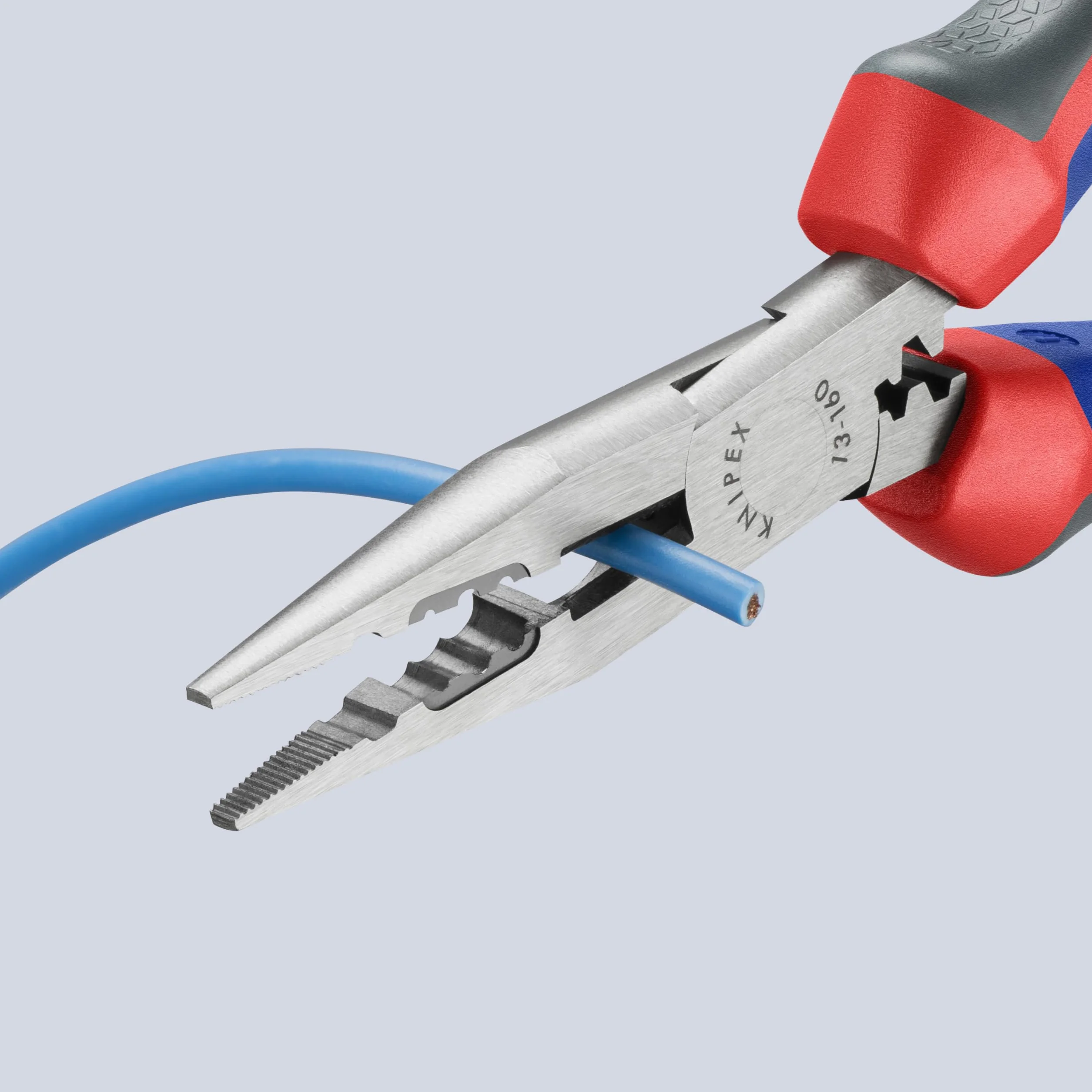 KNIPEX Szczypce wydłużone dla elektryków w opakowaniu z zawieszką z rękojeściami Comfort 160 mm, 13 02 160 SB