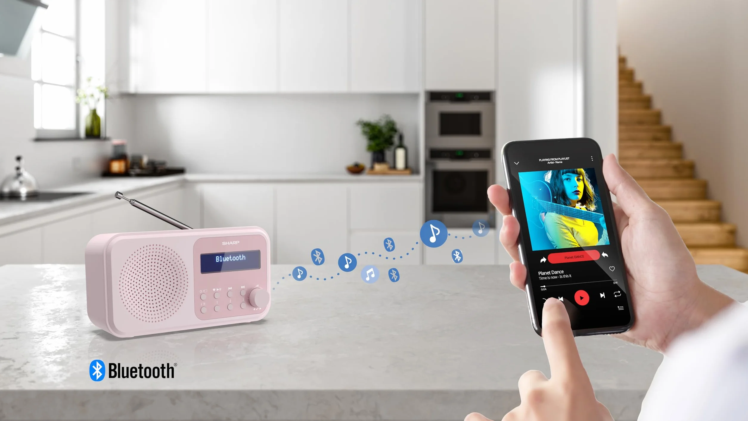 SHARP DR-P420 przenośne radio cyfrowe DAB DAB+ FM RDS USB Bluetooth 5.0 budzik różowy
