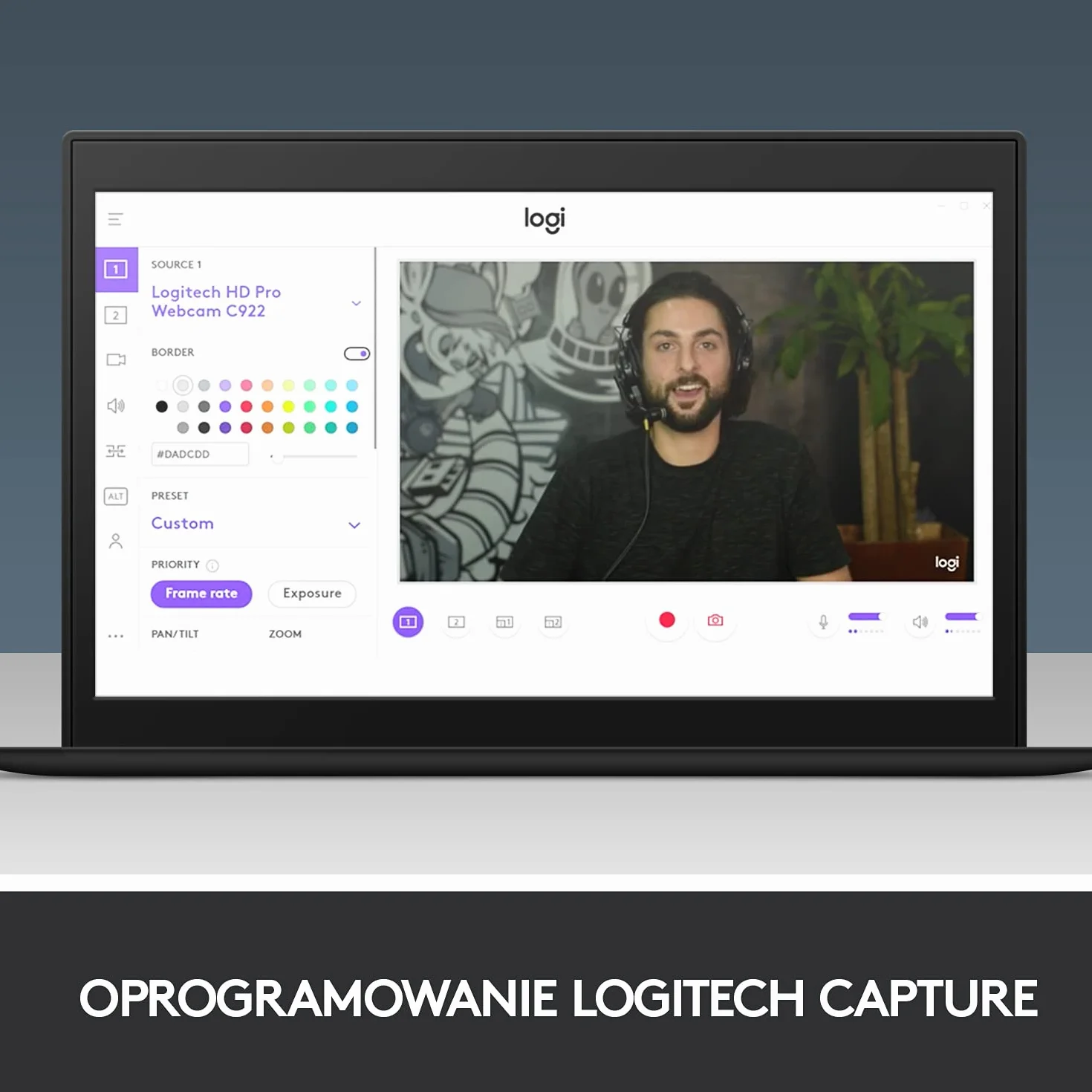Logitech C922 Pro Stream kamera internetowa 1080P Full HD, podwójny mikrofon stereo, Czarny