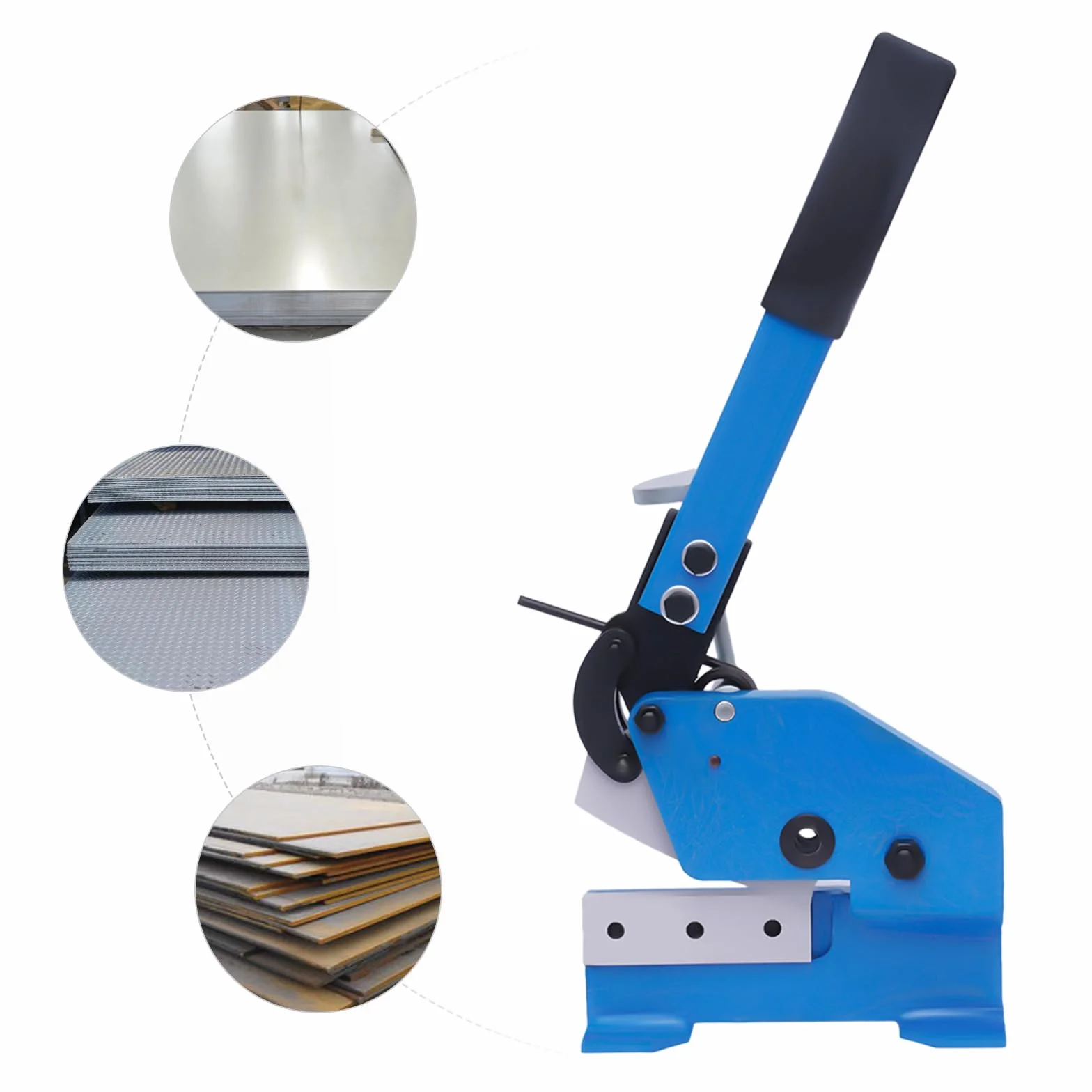 Nożyce dźwigniowe do blachy o długości 125 mm, nożyce dźwigniowe, metalowe z regulowanym zaciskiem, ręczna płyta, płaska do cięcia blachy stalowej, stali płaskiej i okrągłej