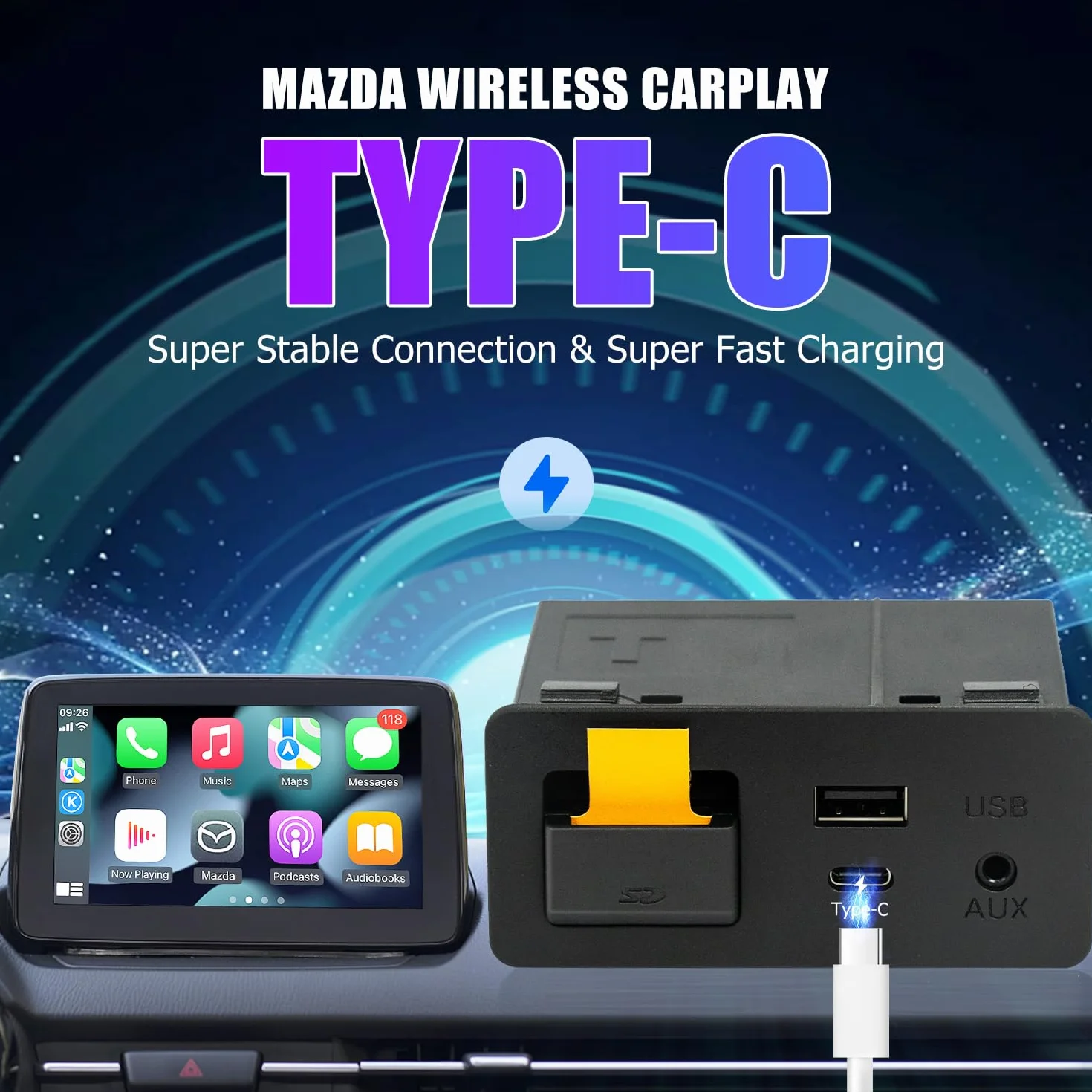 Zestaw do aktualizacji bezprzewodowego Carplay Mazda TK78-66-9U0C OEM Media Hub MZD CONNECT Mazda 3/6/CX5/CX9/MX5 2014-2020