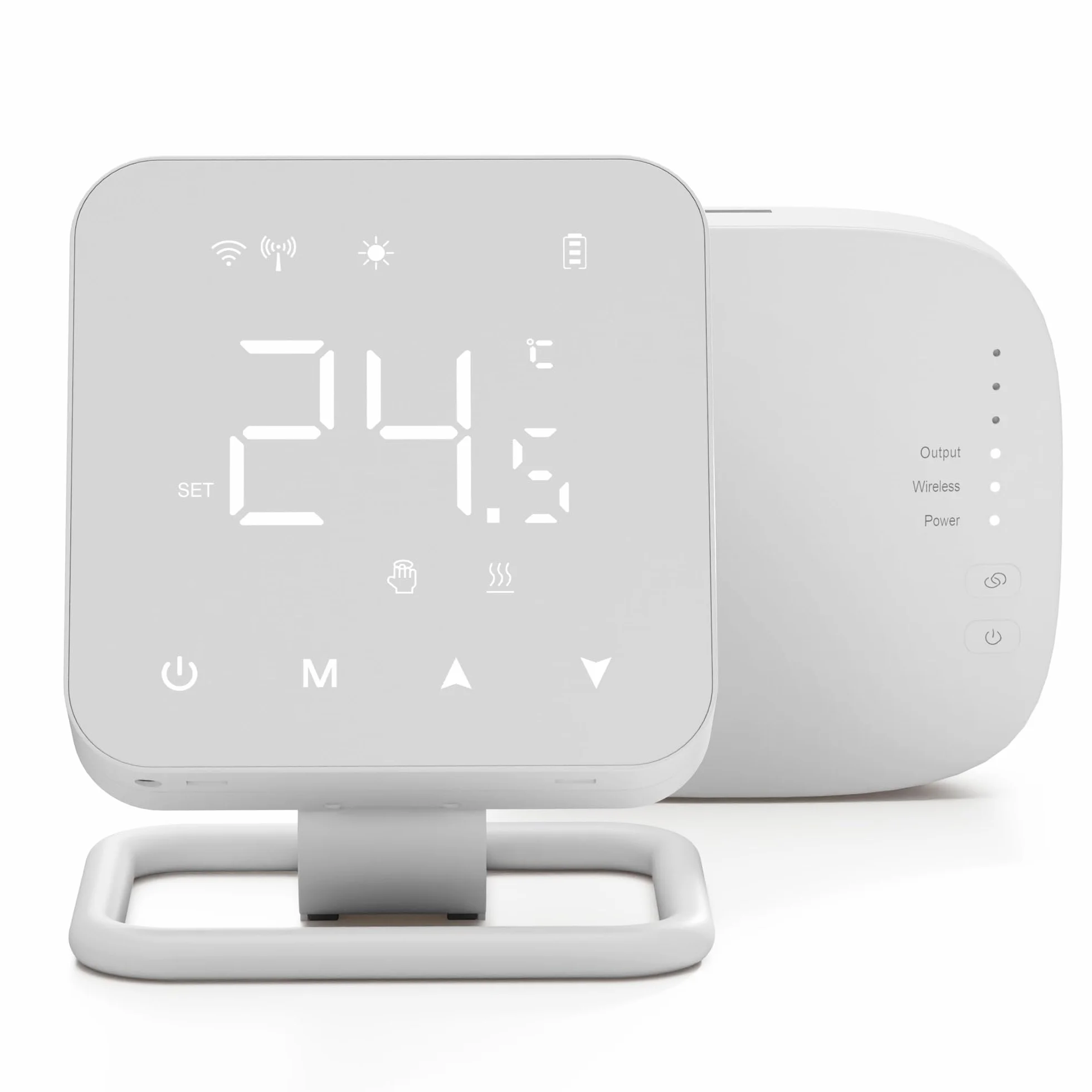 Beok Inteligentny termostat do kotła gazowego i wodnego ogrzewania podłogowego, bezprzewodowy termostat pokojowy, centralne ogrzewanie, ekran dotykowy, kompatybilny z Alexa Google Assistant, zasilanie