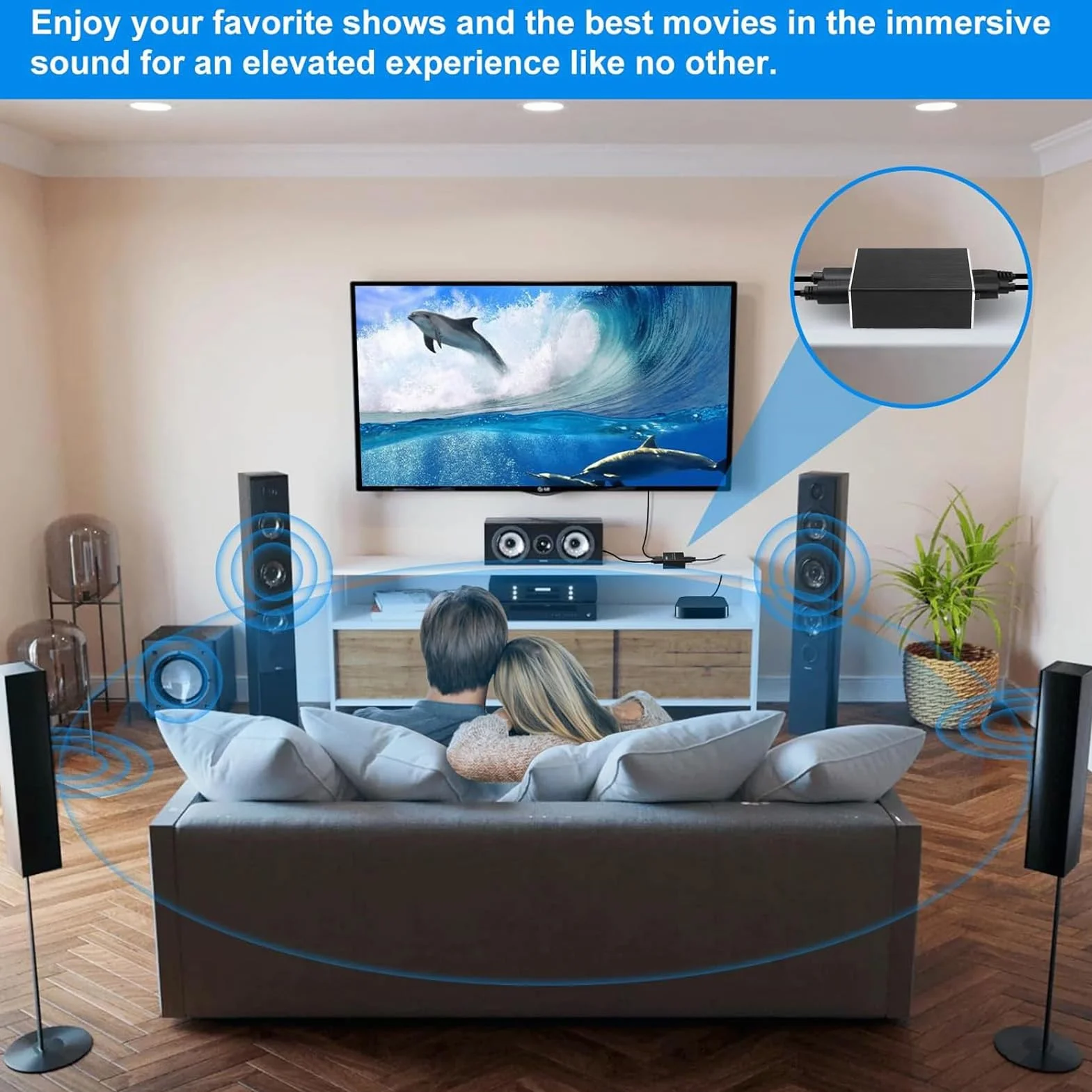 Goshyda HDMI Audio Extractor, 4K HDMI do Optycznego S/PDIF Aux 3,5 Mm Ekstraktor Dźwiękowy Konwerter, obsługę 2.0ch 5.1ch Pass, dla Kina Domowego