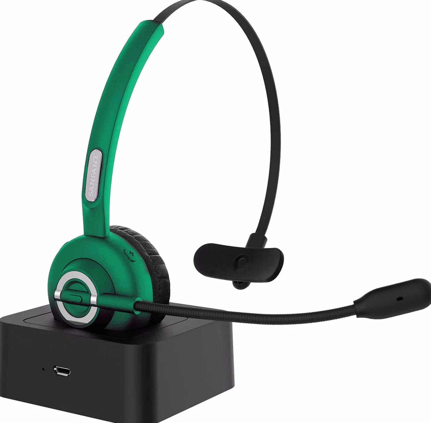 zestaw słuchawkowy Bluetooth, [Zaktualizowany] V5.0 Trucker Bluetooth zestaw słuchawkowy z redukcją szumów mikrofonu, 18 godzin rozmów i dodatkowe 200 godzin zasilanie przez podstawę ładowania, samochodowy bezprzewodowy zestaw słuchawkowy do telefonu komó