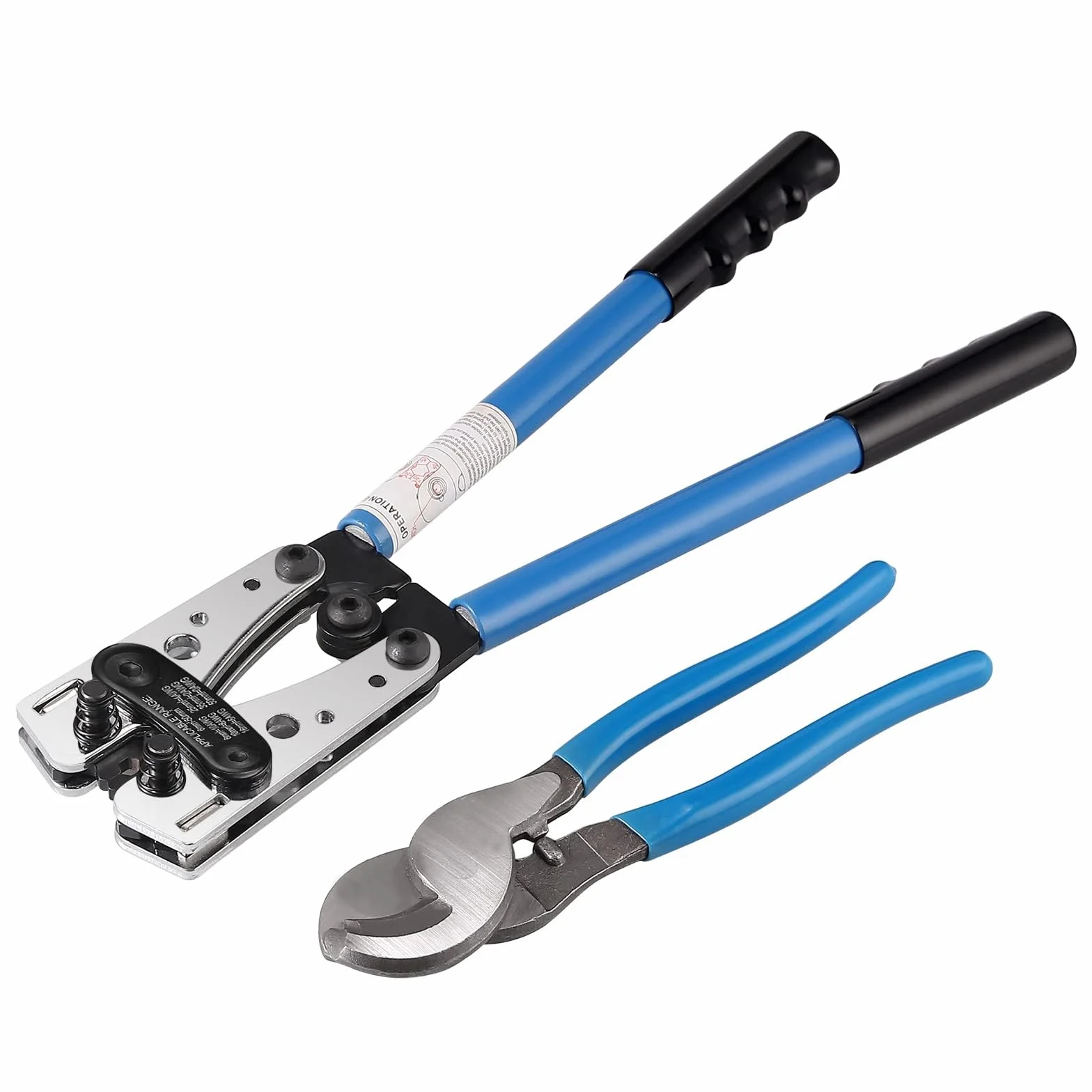 Proster szczypce do zaciskania 6-50 mm² z zaciskami elektrycznymi z pierścieniem miedzianym i rurą termokurczliwą regulowane narzędzie do zaciskania kabli 10-0AWG