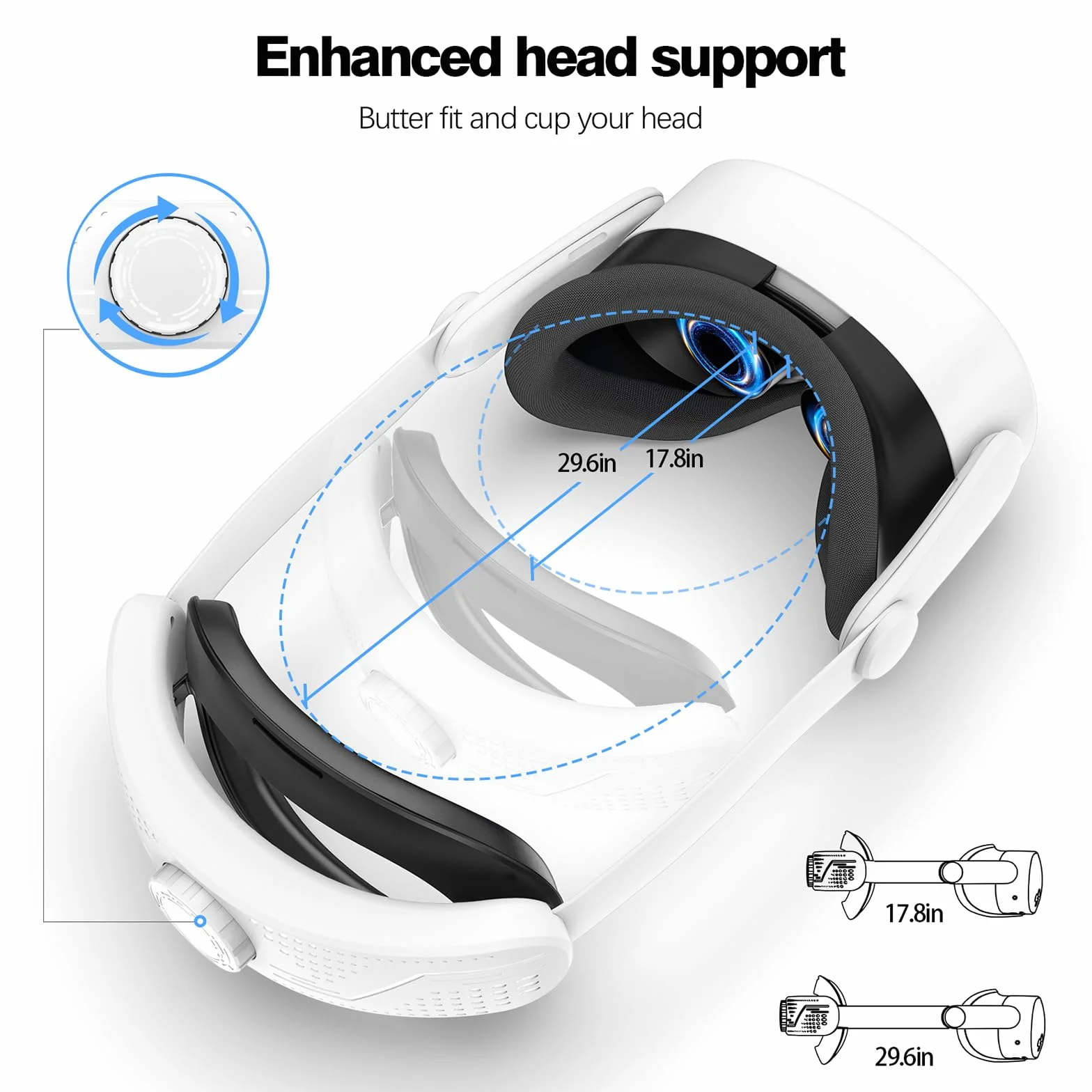 Opaska na głowę Meta Quest 3S, Komfortowy pasek Elite do Oculus Quest 3S, Regulowany lekki pasek VR zamiennik