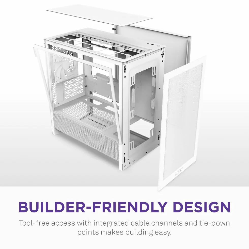NZXT H3 Flow Obudowa Micro-ATX Biała 280 mm 240 mm Back-connect