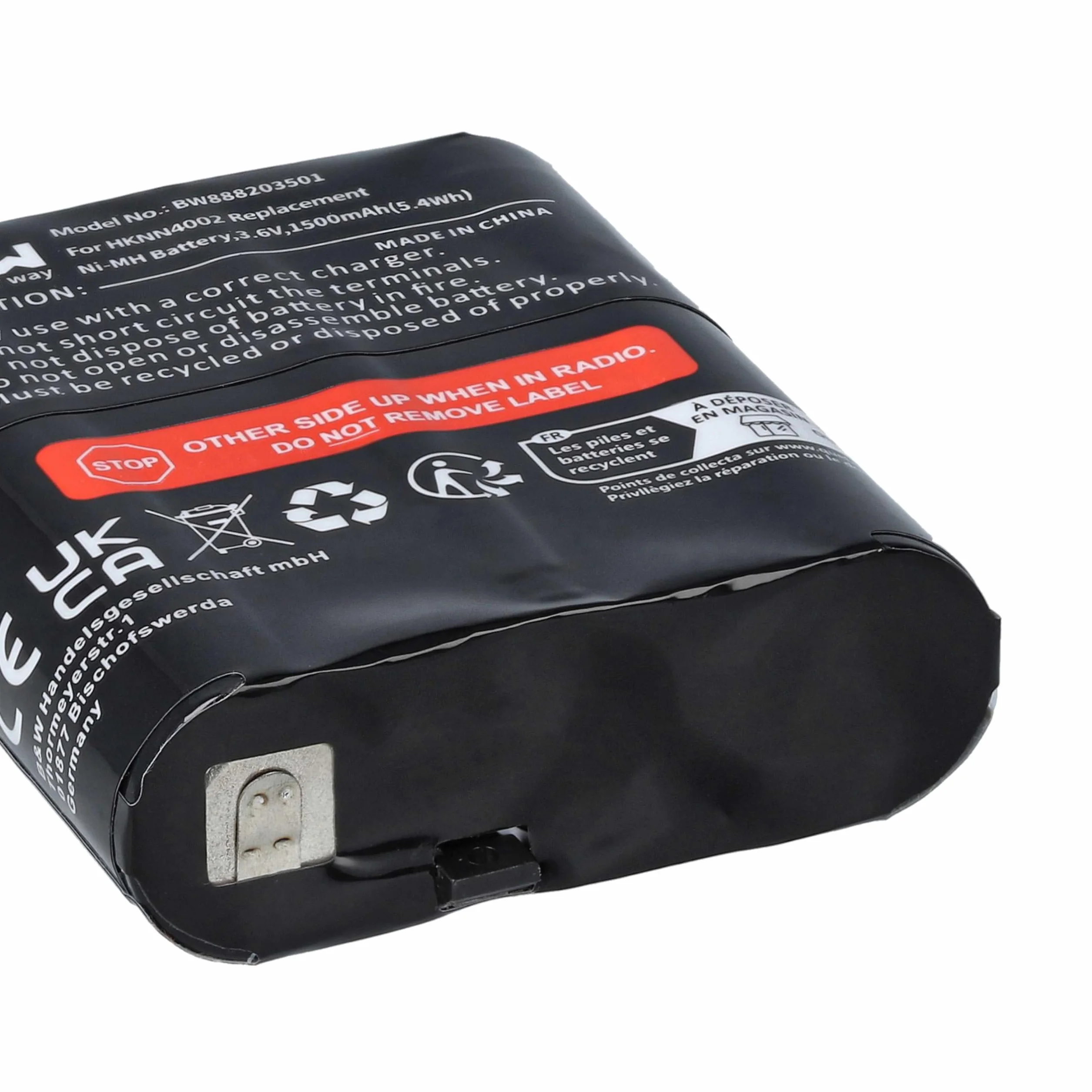 vhbw Zestaw 5 baterii zamiennik Motorola NNTN4385 PMNN4477 NNTN4384 PMNN4477A PMNN4477AR do radia 1500mAh 3,6V NiMH