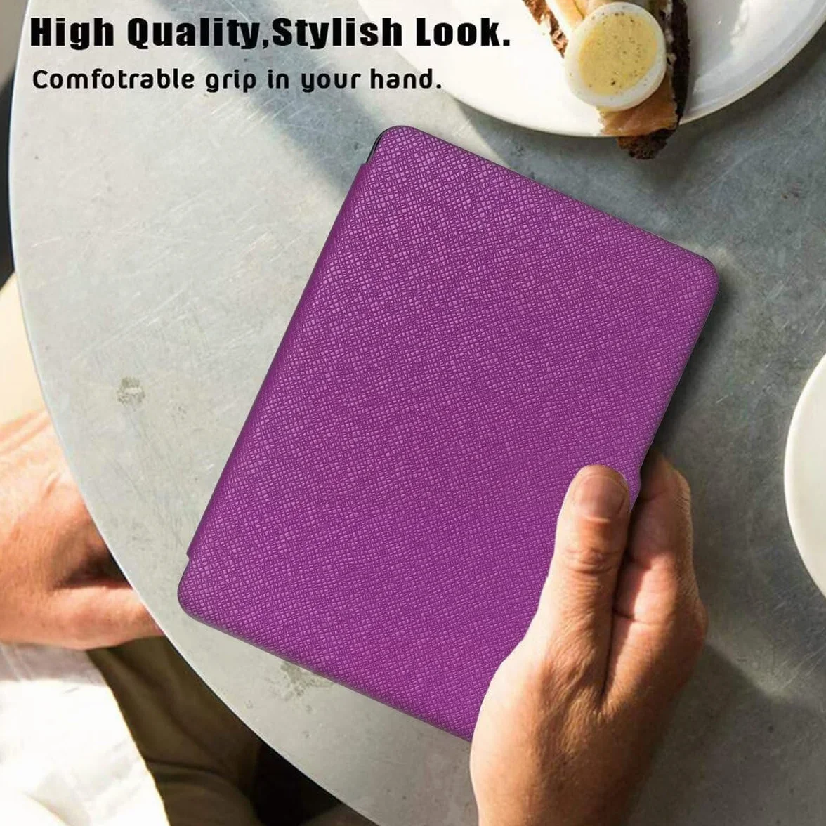 MOKASE Etui Compatible with 6 cal Kindle Paperwhite (Pasuje do Wersji 2012,2013,2015,2016), Numer Modelu: EY21/DP75SDI, Wąski Twardy Pokrowiec Ochronny z Funkcją Inteligent Wake/Sleep, Purple