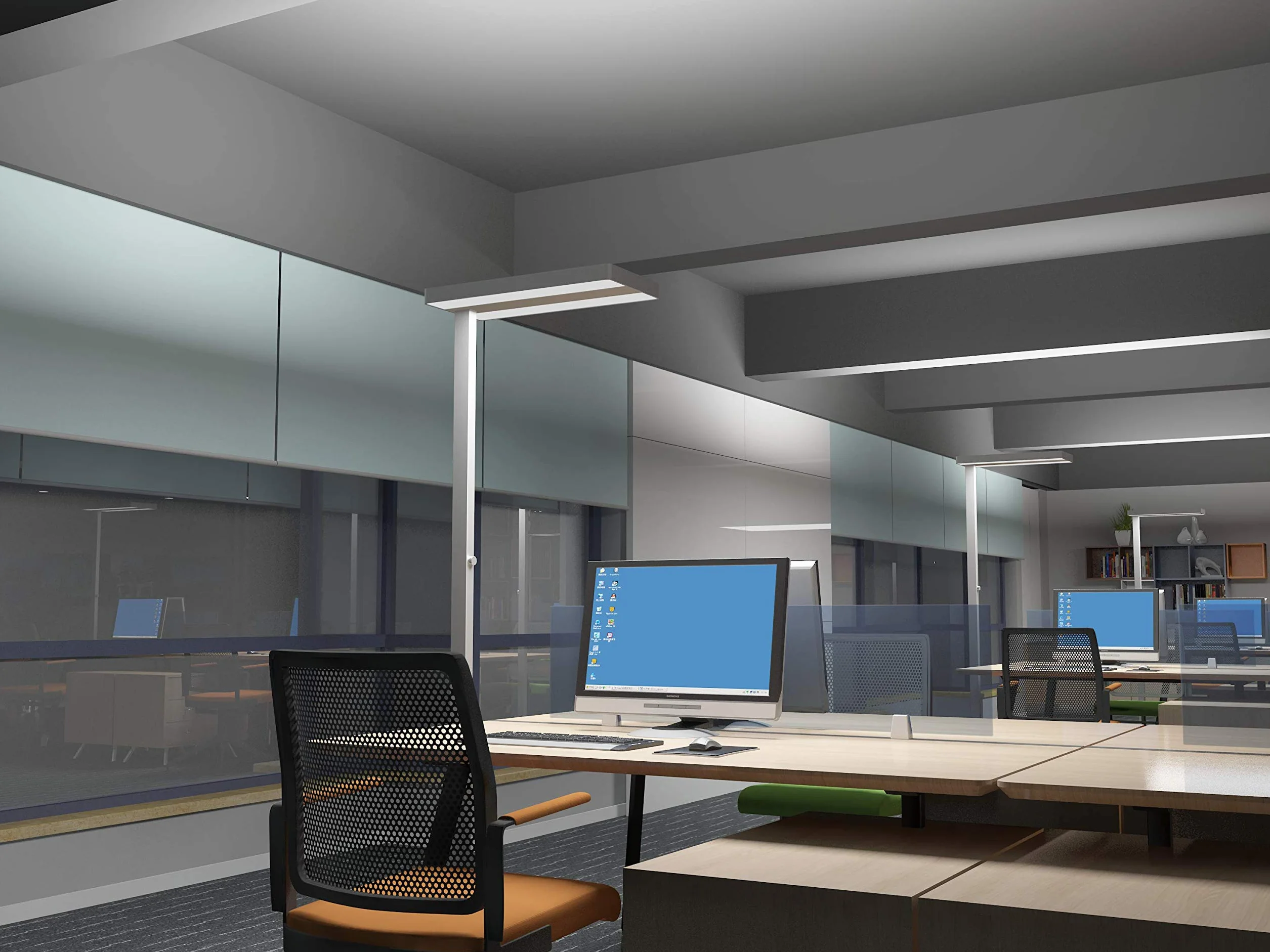 LED biuro miejsce pracy lampa stojąca Office 80 W neutralna biel idealne miejsce pracy ekranu (biała)