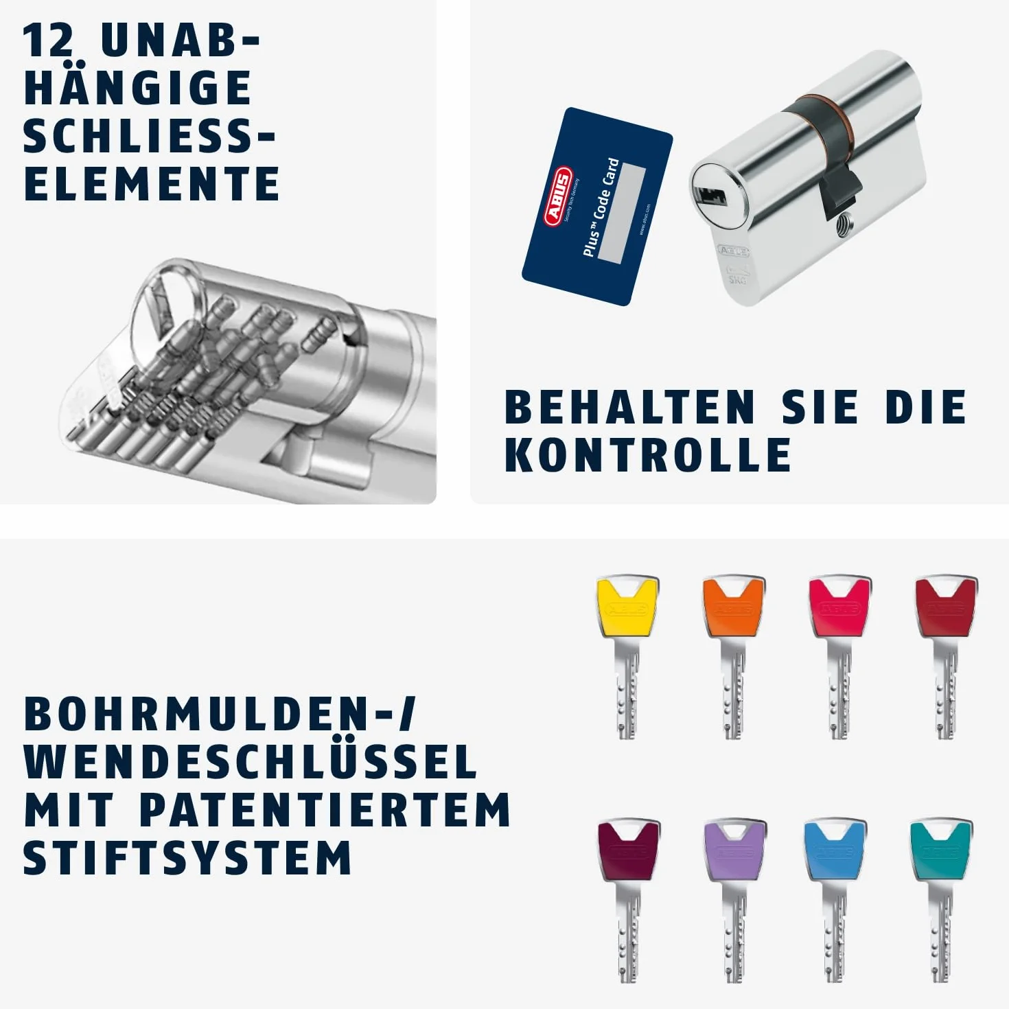 ABUS Cylinder profilowy XP20SN 35/35 z kartą bezpieczeństwa i 3 kluczami, 73727