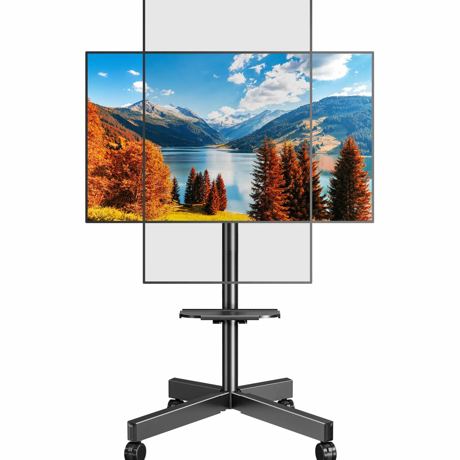 ELIVED Stojak podłogowy do telewizora składany 23-60 cali 35 kg VESA 400x400mm regulacja wysokości obrót 90°