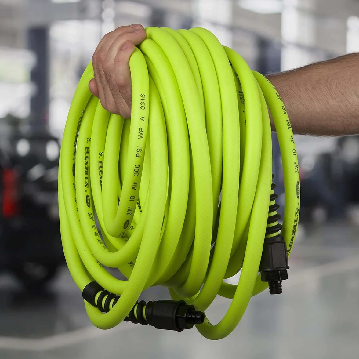 Flexzilla HFZP3825YW2 Pro wąż powietrzny, złączki 1/10.2 cm MNPT, 3/20.3 cm (cale) x 25' (stopy)