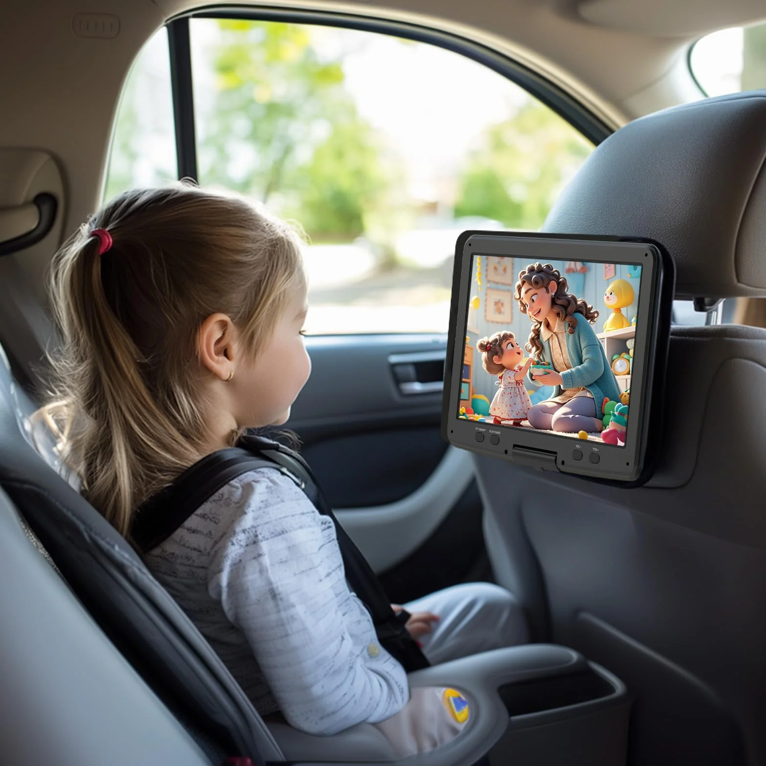 SUNPIN Przenośny Odtwarzacz DVD 16,9" z Ekranem HD 14,1", Dla Dzieci, z Wbudowaną Baterią 6 Godzin, Synchronizacja TV Video Player USB/Kart SD