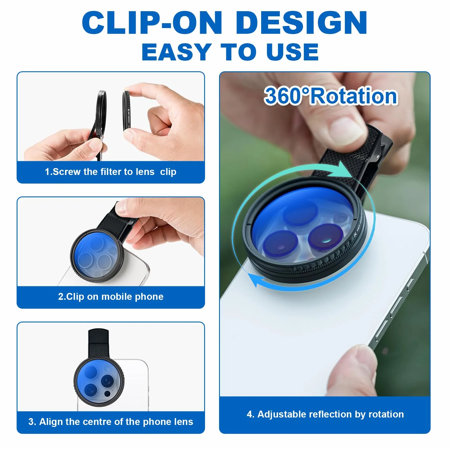 Filtr CPL 67 mm polaryzacyjny do aparatu telefonu, eliminuje odbicia, poprawia kolory