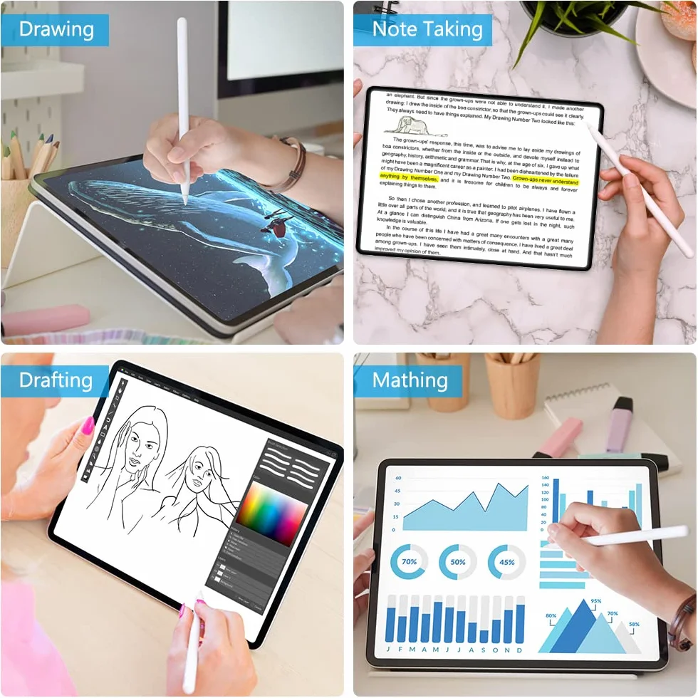 flintronic Wkłady do Apple Pencil Kompatybilne z iPad Pro, 6-pak zamiennych końcówek 1. i 2. generacji