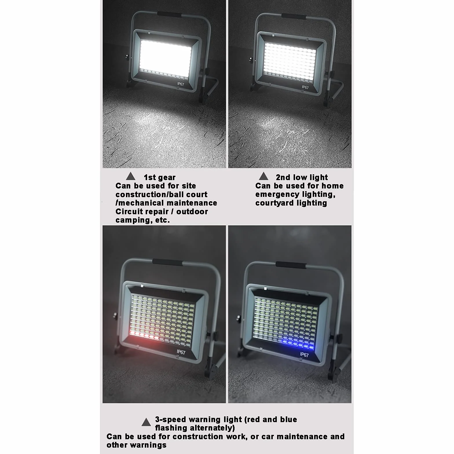 Lampy solarne zewnętrzne, IP67 Kinkiety 6000K LED Spot Ogród Garaż Podwórko Parking Oświetlenie robocze magazynu(1000W)