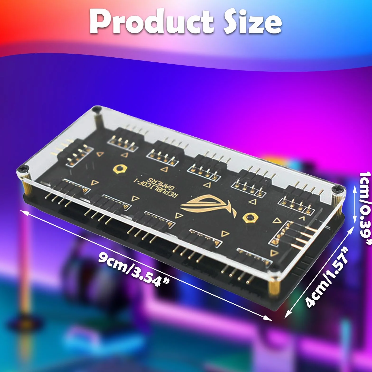 Kontroler RGB HUB 1 do 10 portów 12V 4-pinowy ARGB rozdzielacz z kablem przedłużającym
