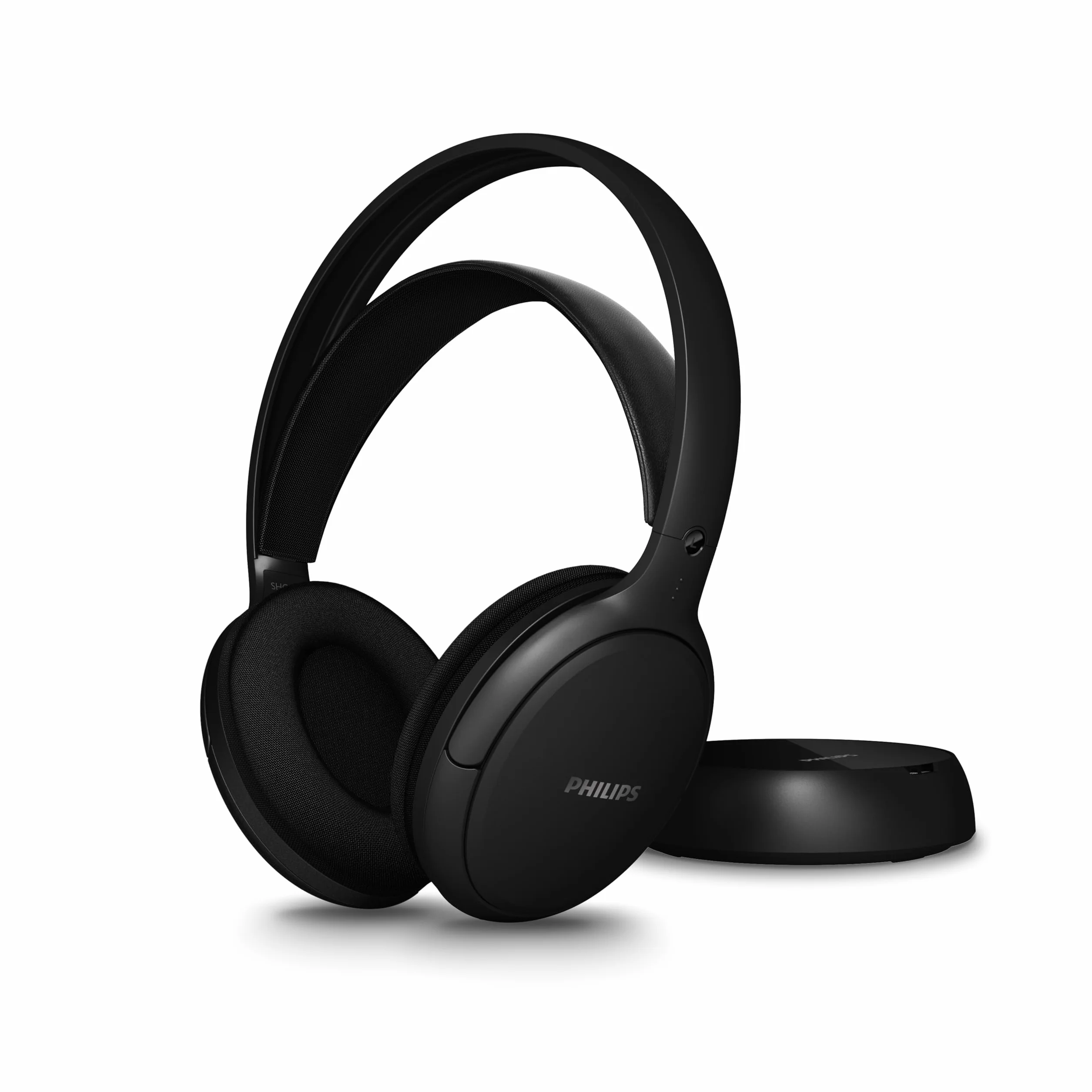 Philips SHC5200M2 bezprzewodowe słuchawki telewizyjne z czasem odtwarzania 30 godzin, zasięg 30 m, cyfrowe połączenie 2,4 G, wygodne dopasowanie do uszu, wymienny akumulator, wyraźny dźwięk dialogowy