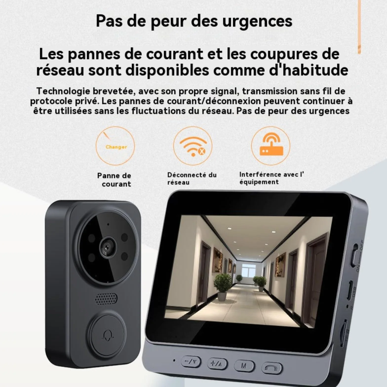 Wireless Video Doorbell 4,3-calowy ekran IPS 2,4G Bezprzewodowy dzwonek wideo Dwukierunkowy domofon z kamerą 170° HD Infrared Night Vision Dwukierunkowy dźwięk sprawiają, że Twoje bezpieczeństwo w